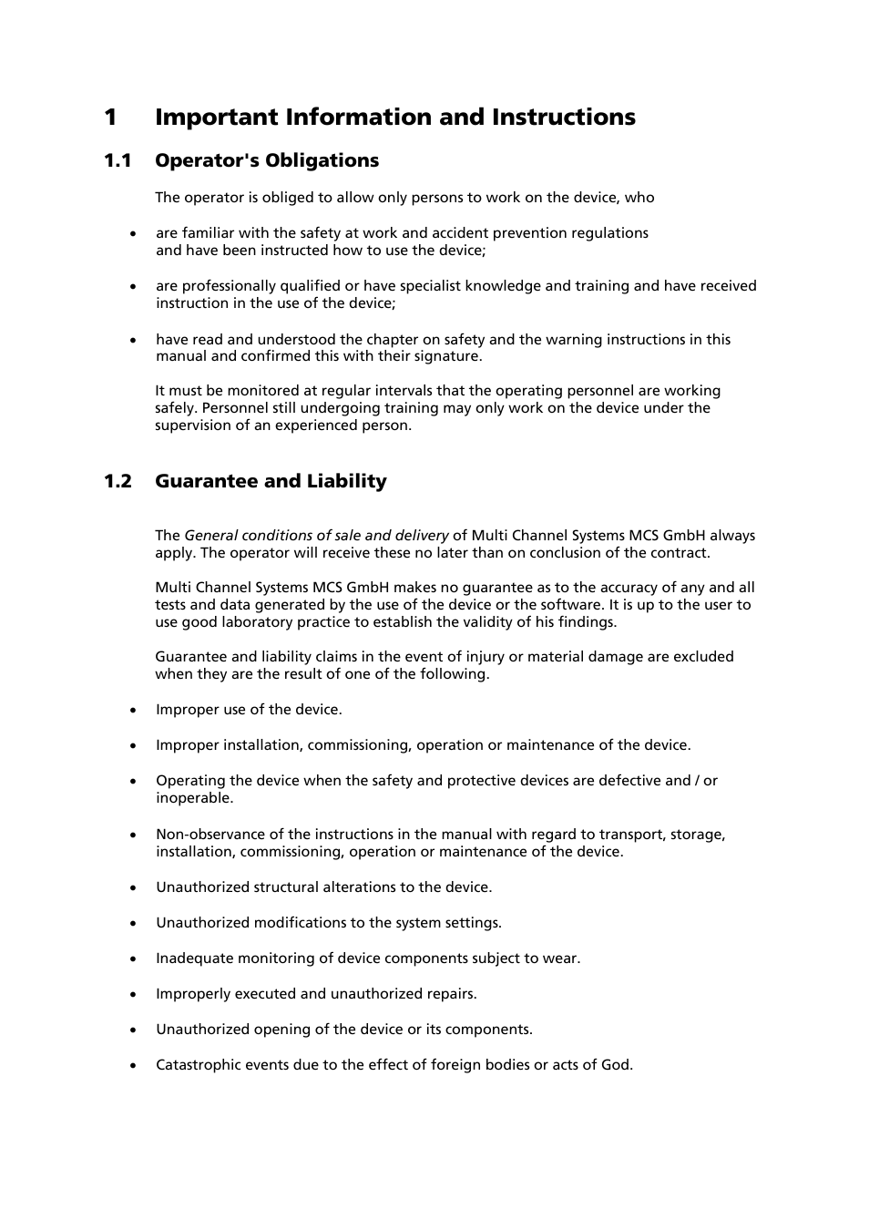 1important information and instructions | Multichannel Systems PS40W Manual User Manual | Page 4 / 9