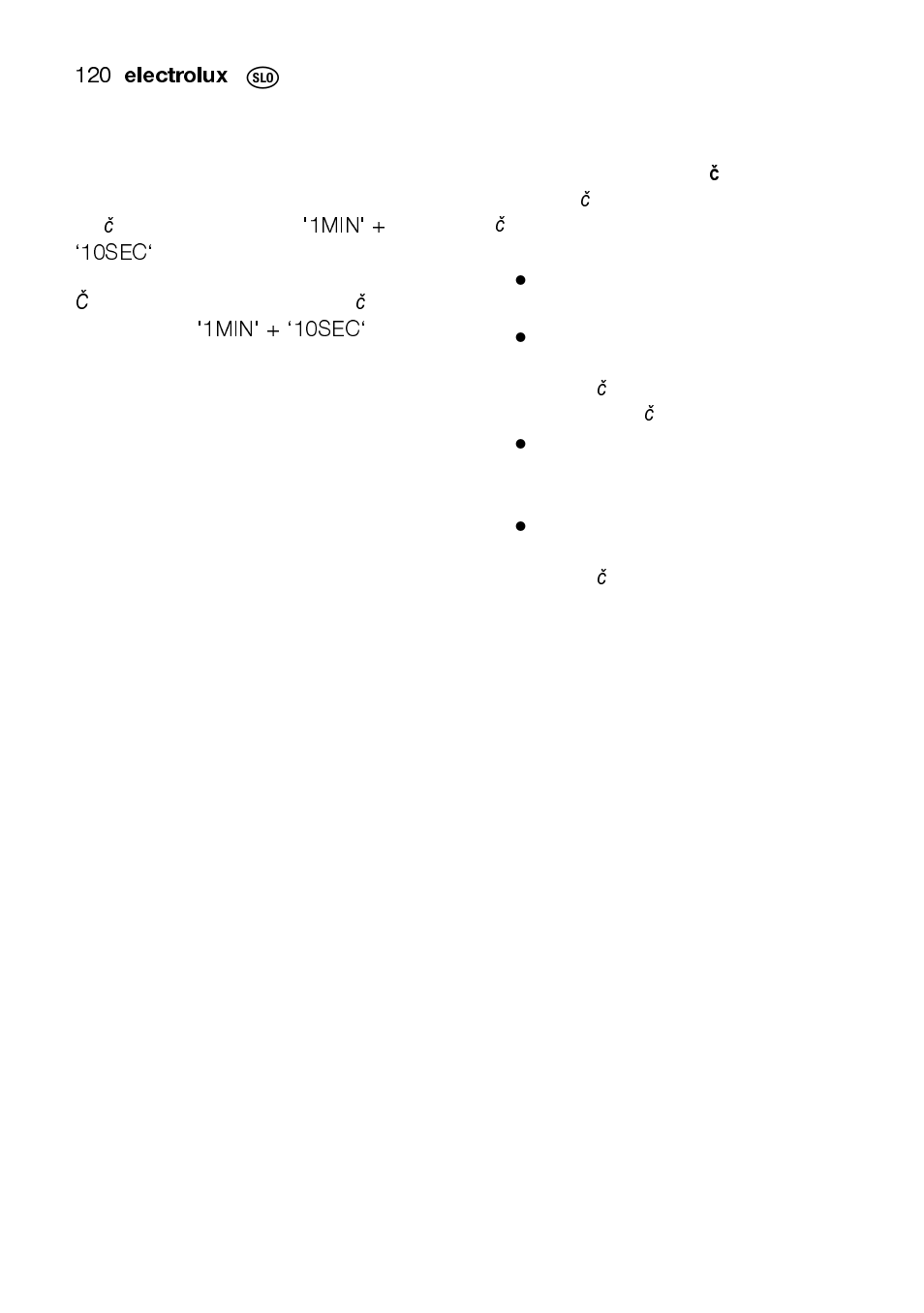 Nastavitev ure | Electrolux EMS2105S User Manual | Page 120 / 152