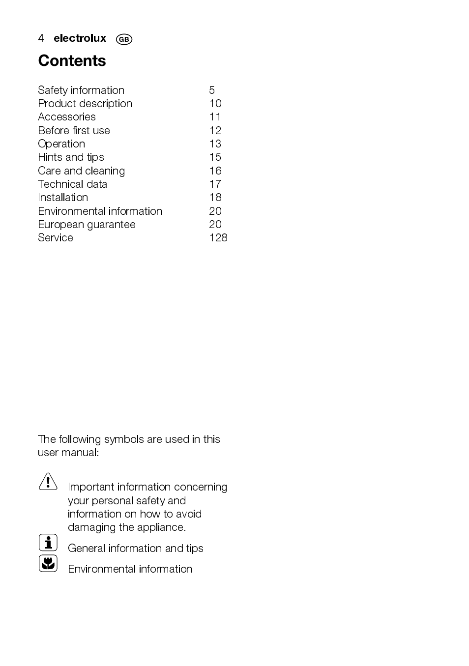 Electrolux EMS2105S User Manual | Page 4 / 152
