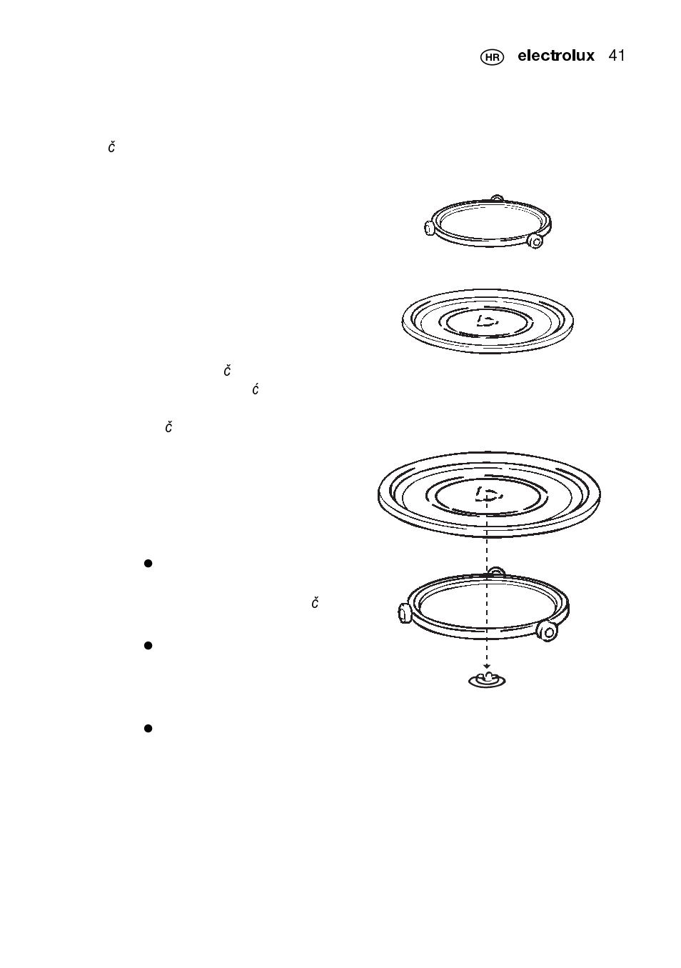Postavljanje okretnog tanjura | Electrolux EMS2105S User Manual | Page 41 / 152