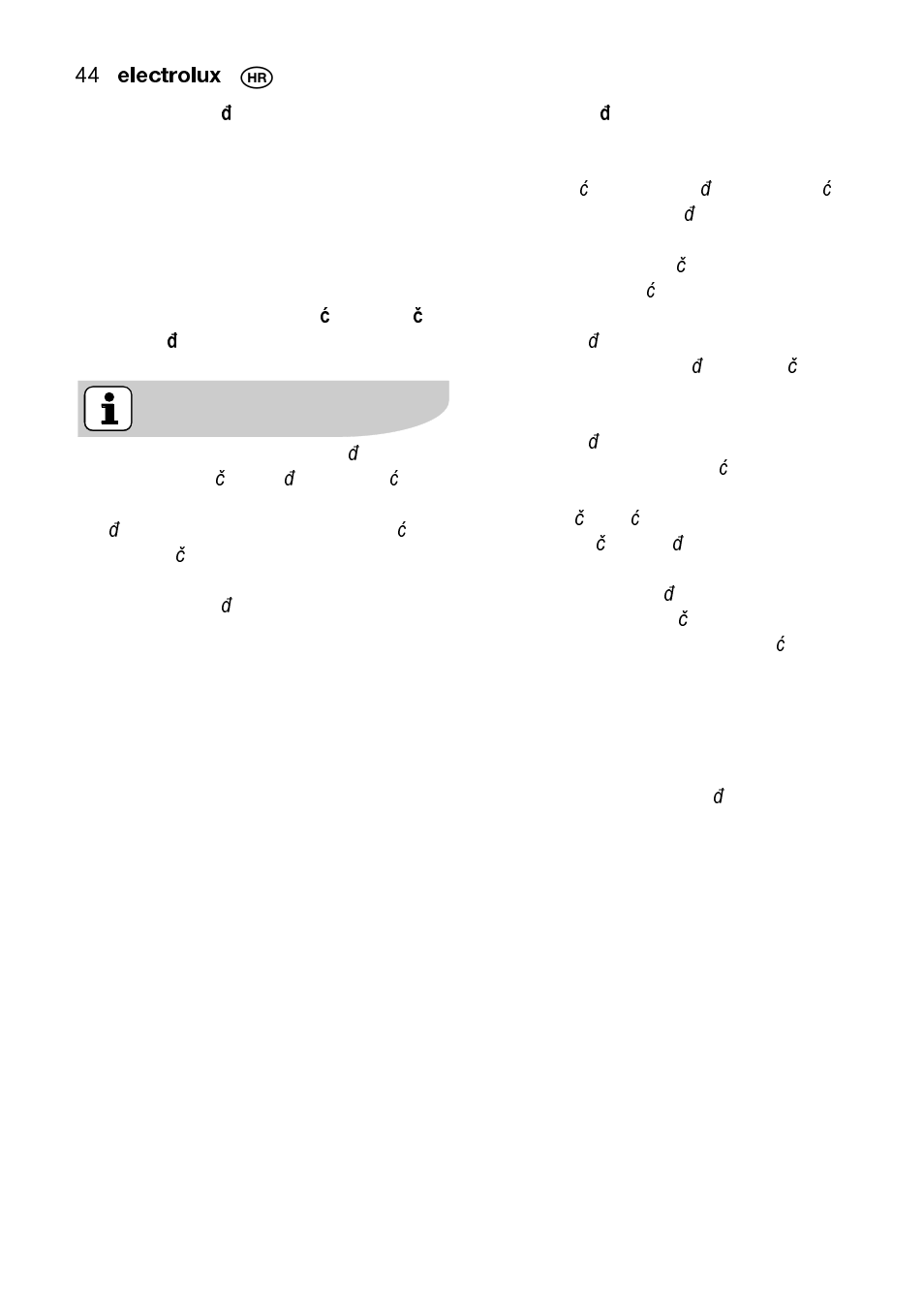 Electrolux EMS2105S User Manual | Page 44 / 152