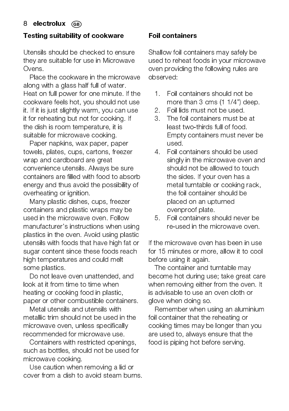 Electrolux EMS2105S User Manual | Page 8 / 152