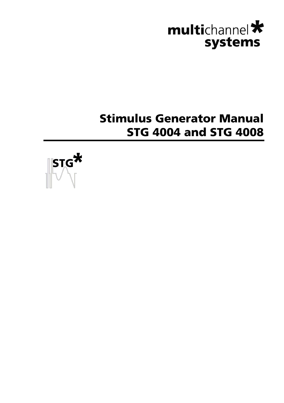 Multichannel Systems STG4004+STG4008 Manual User Manual | 114 pages