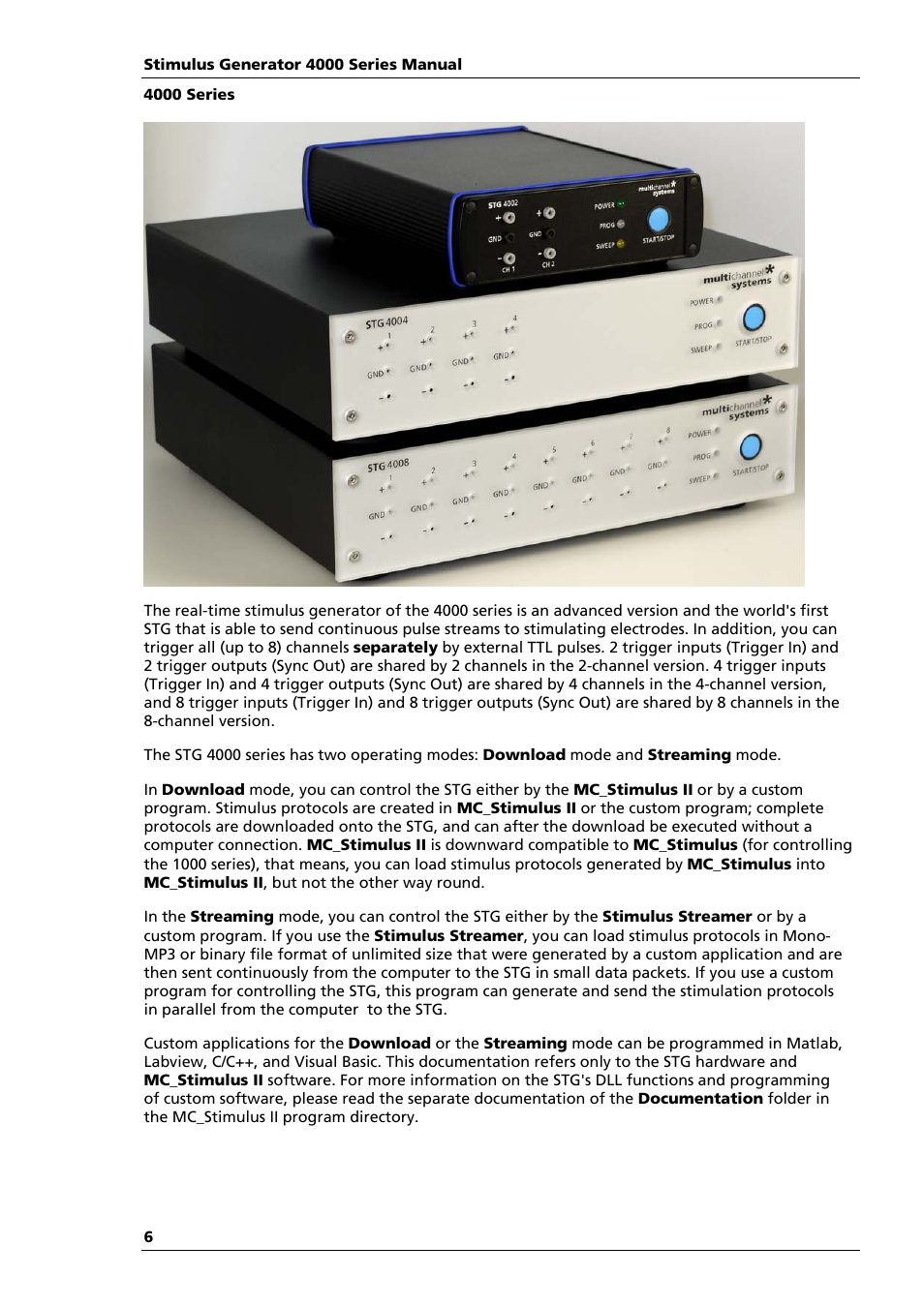 Multichannel Systems STG4004+STG4008 Manual User Manual | Page 10 / 114