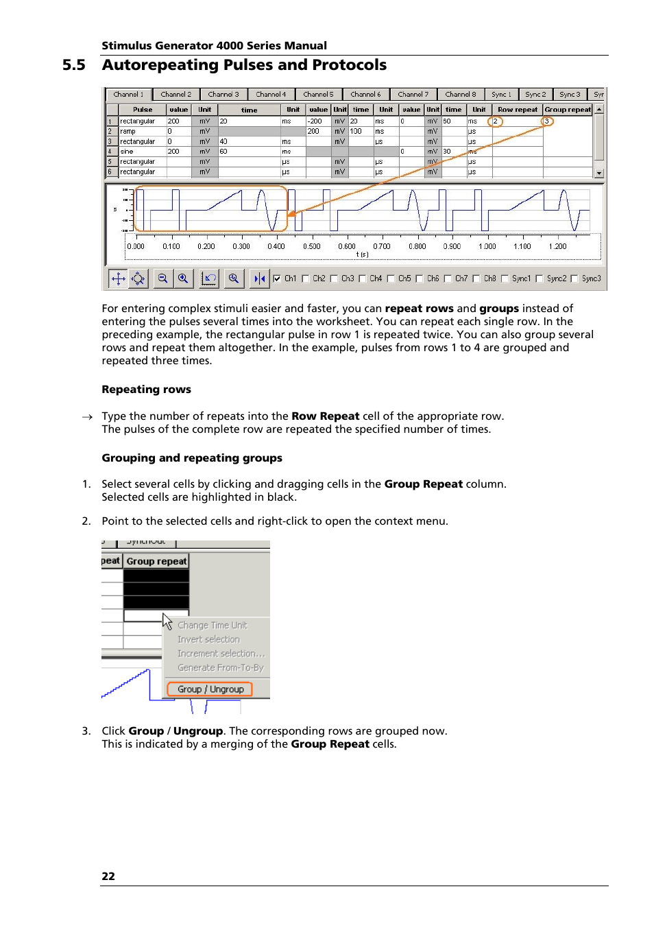 5 autorepeating pulses and protocols | Multichannel Systems STG4004+STG4008 Manual User Manual | Page 26 / 114