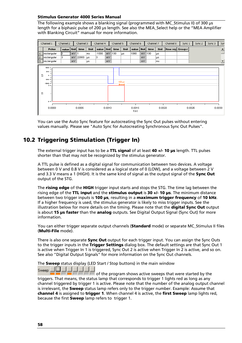 2 triggering stimulation (trigger in) | Multichannel Systems STG4004+STG4008 Manual User Manual | Page 62 / 114