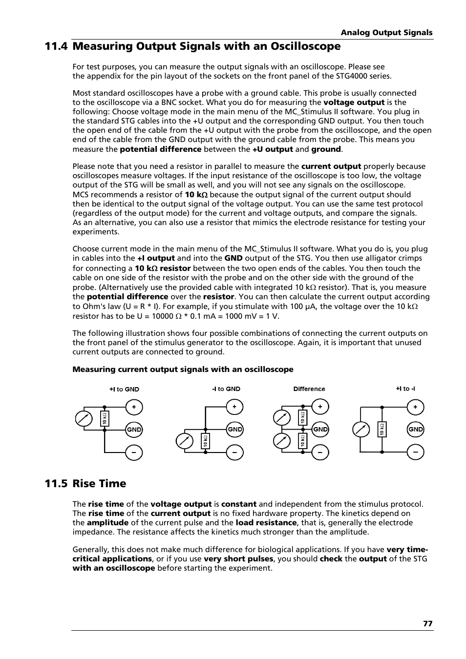 4 measuring output signals with an oscilloscope, 5 rise time | Multichannel Systems STG4004+STG4008 Manual User Manual | Page 81 / 114