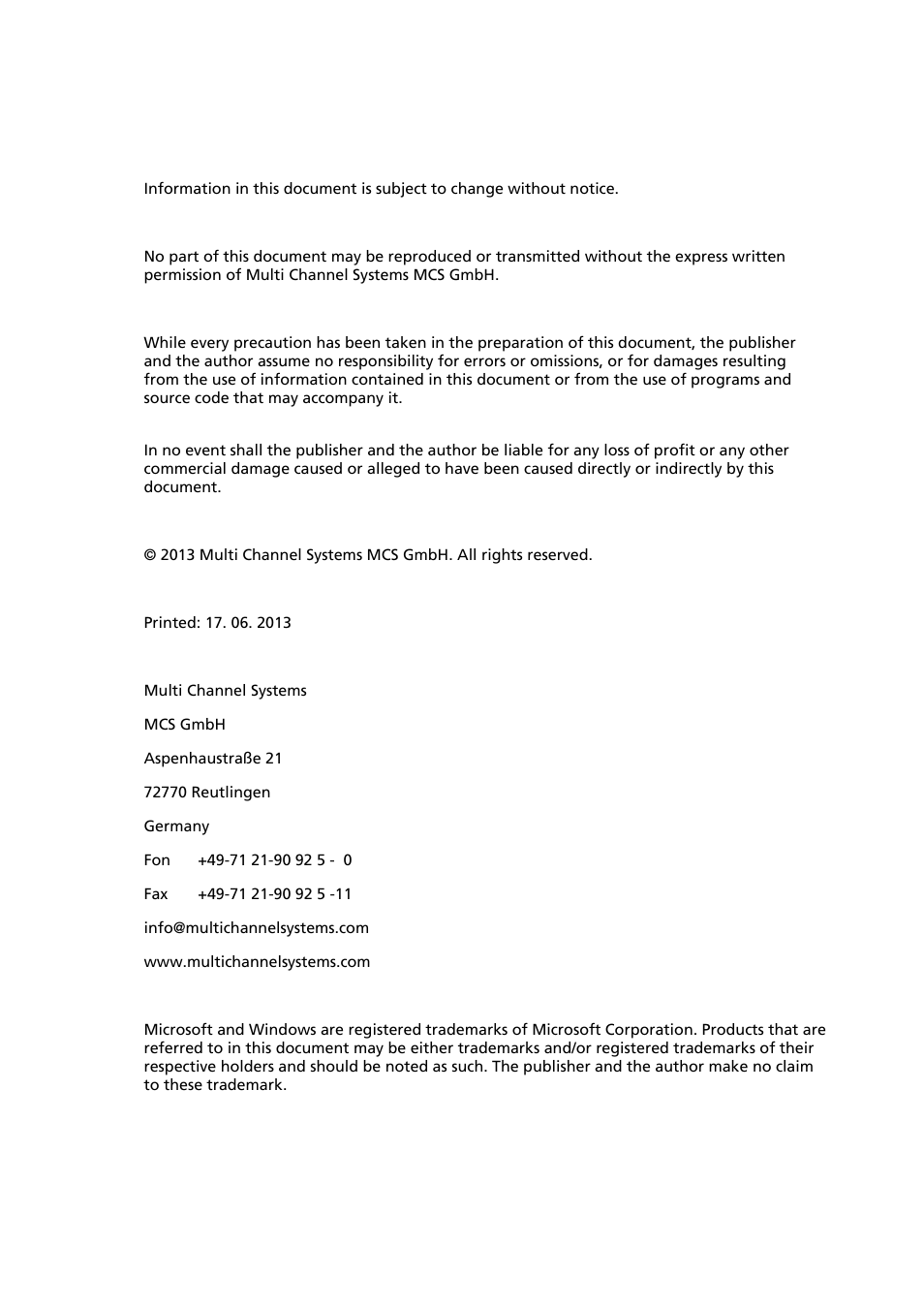 Multichannel Systems Roboocyte2 Manual User Manual | Page 2 / 115