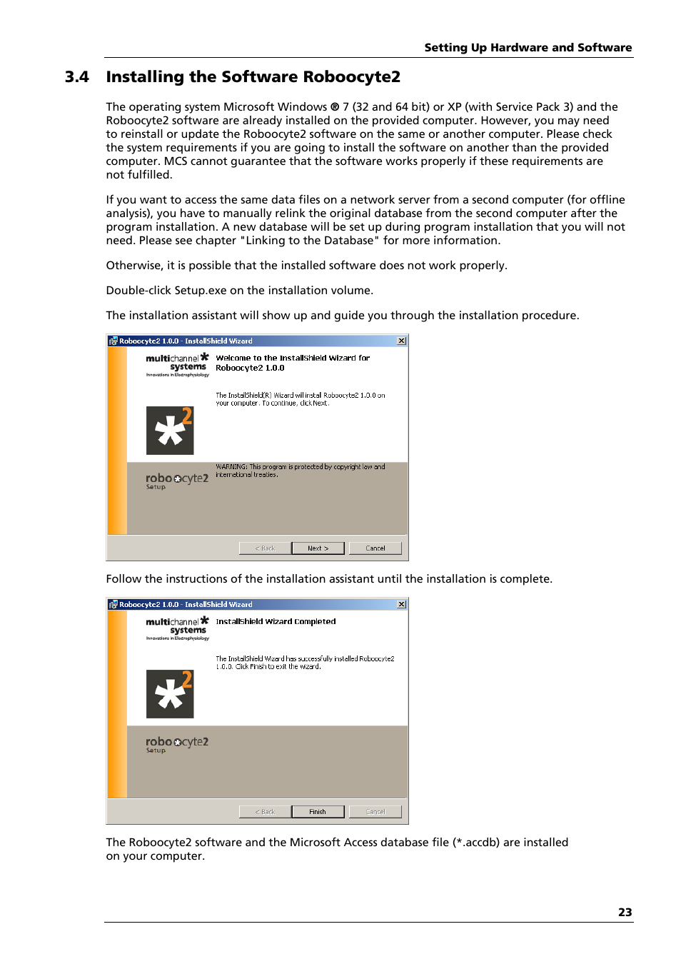 4 installing the software roboocyte2 | Multichannel Systems Roboocyte2 Manual User Manual | Page 27 / 115