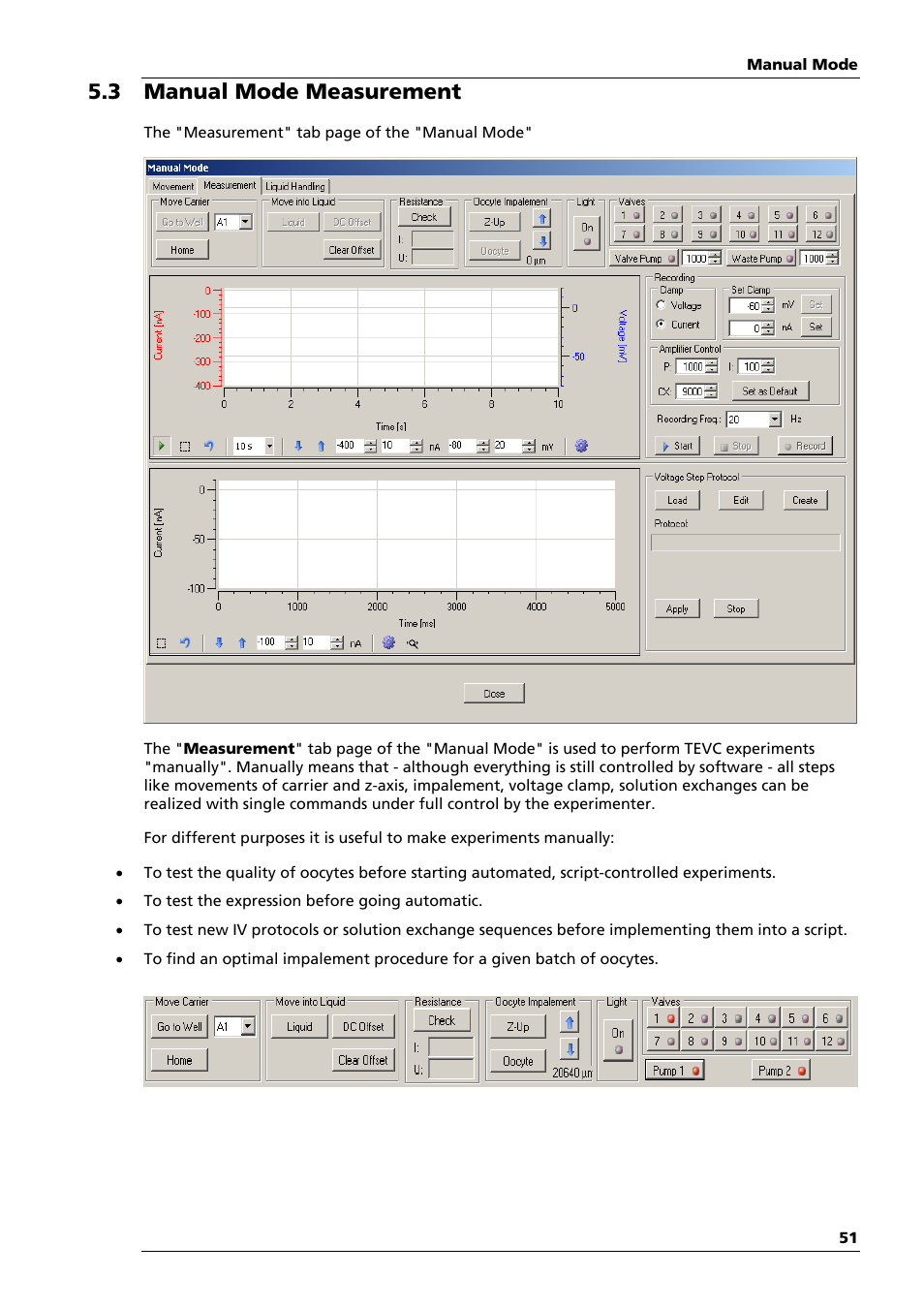 3 manual mode measurement | Multichannel Systems Roboocyte2 Manual User Manual | Page 55 / 115