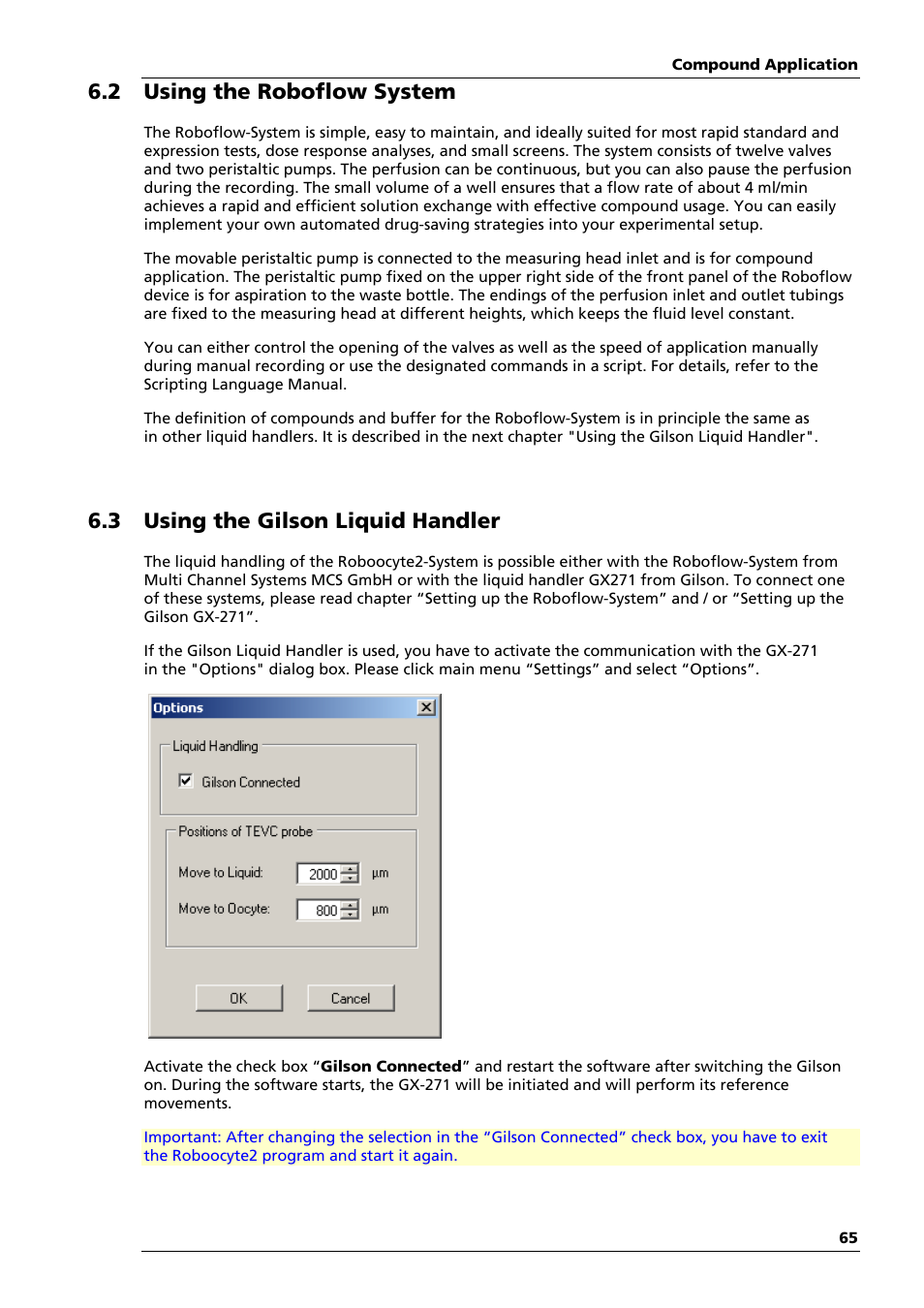 2 using the roboflow system, 3 using the gilson liquid handler | Multichannel Systems Roboocyte2 Manual User Manual | Page 69 / 115