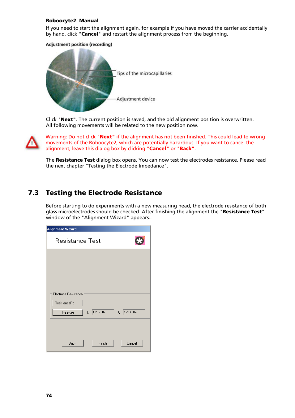 3 testing the electrode resistance | Multichannel Systems Roboocyte2 Manual User Manual | Page 78 / 115