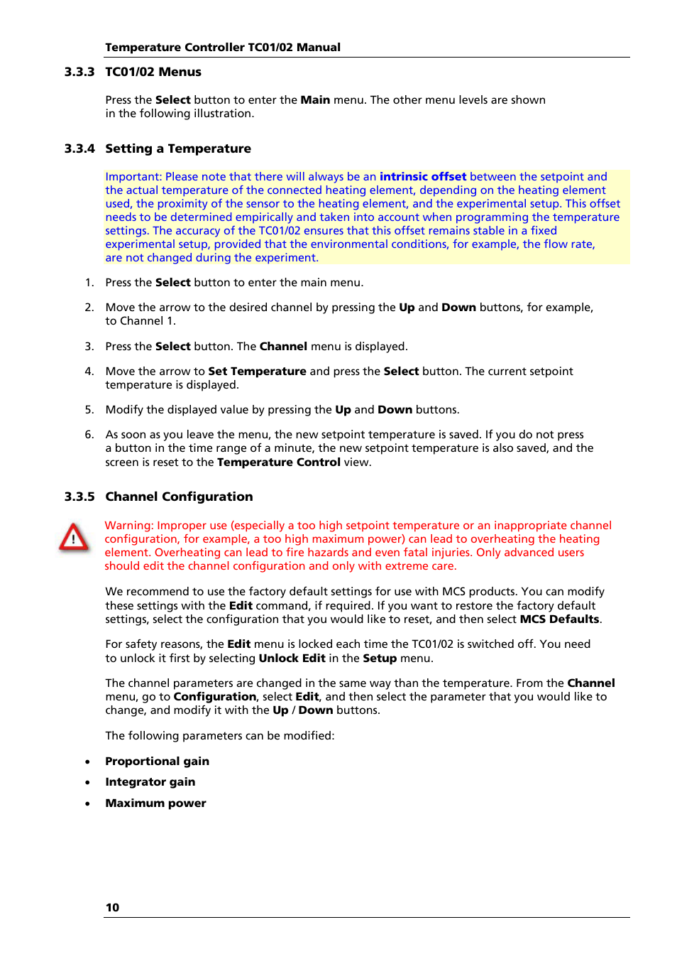 Multichannel Systems TC01-TC02 Manual User Manual | Page 14 / 33