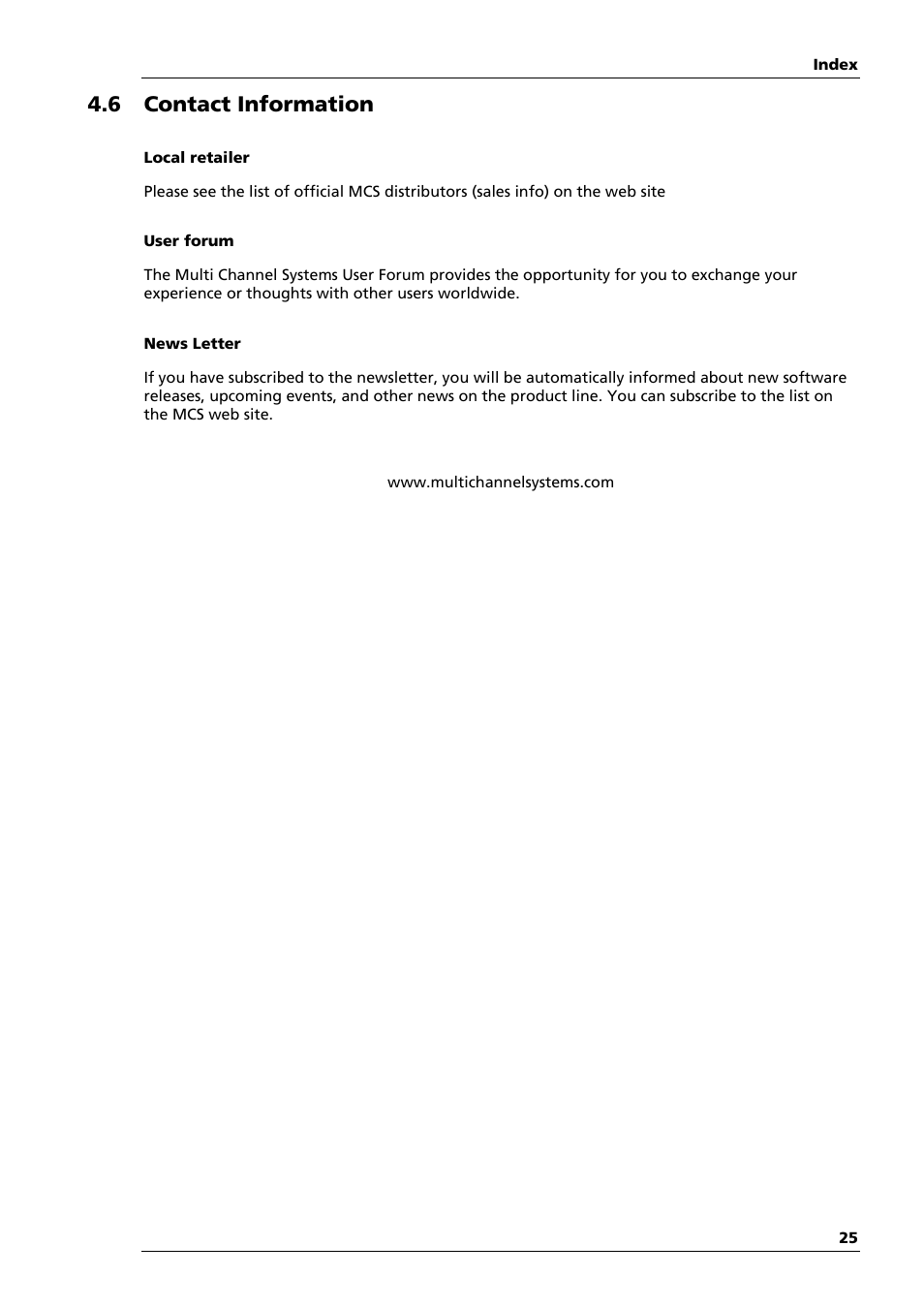 6 contact information | Multichannel Systems TC01-TC02 Manual User Manual | Page 29 / 33