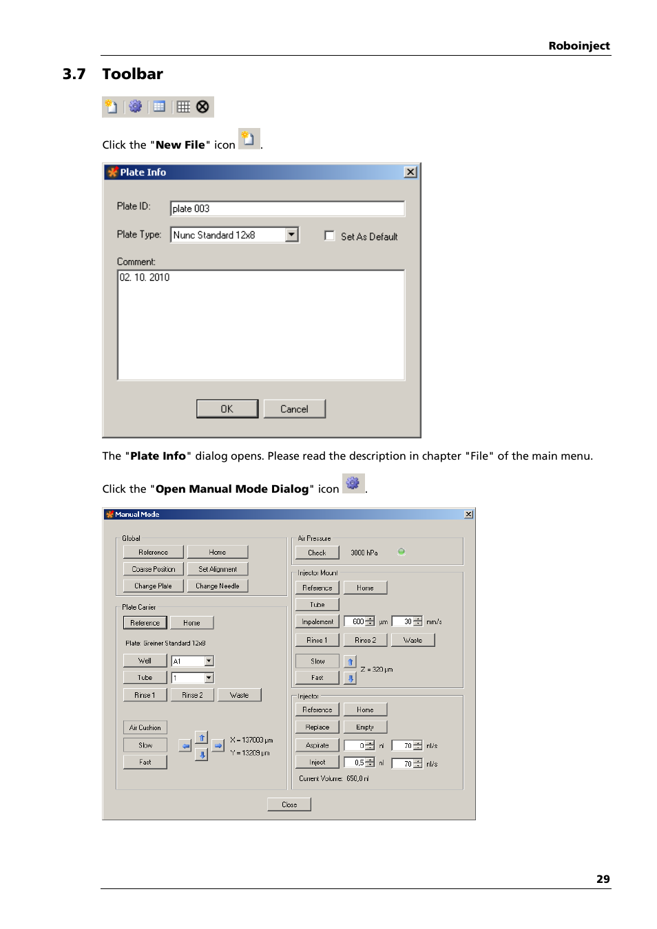 7 toolbar | Multichannel Systems Roboinject Manual User Manual | Page 33 / 91