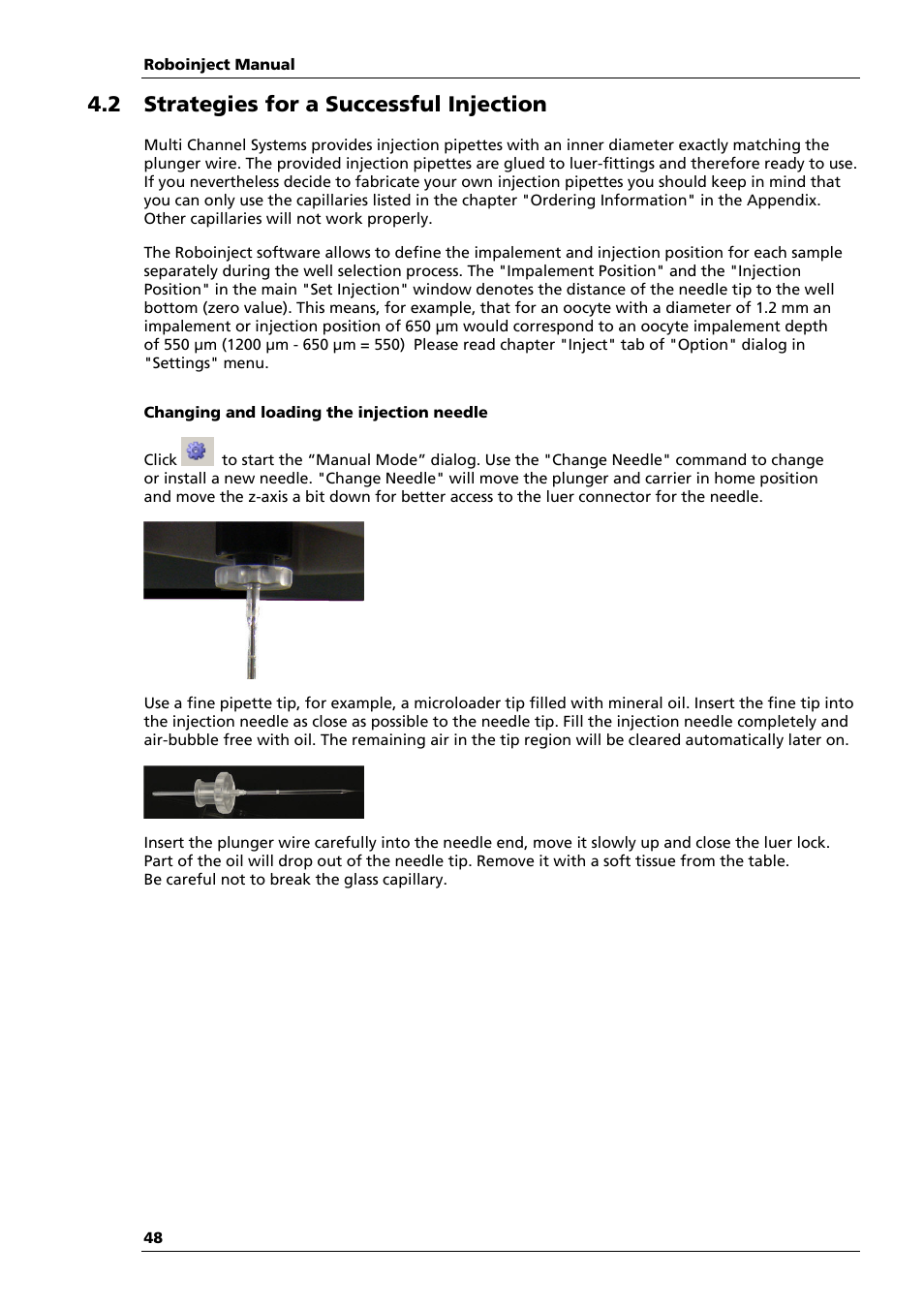 2 strategies for a successful injection | Multichannel Systems Roboinject Manual User Manual | Page 52 / 91