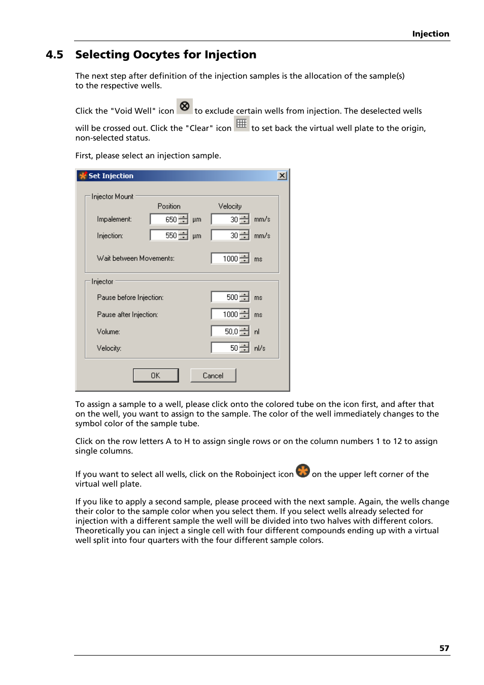 5 selecting oocytes for injection | Multichannel Systems Roboinject Manual User Manual | Page 61 / 91