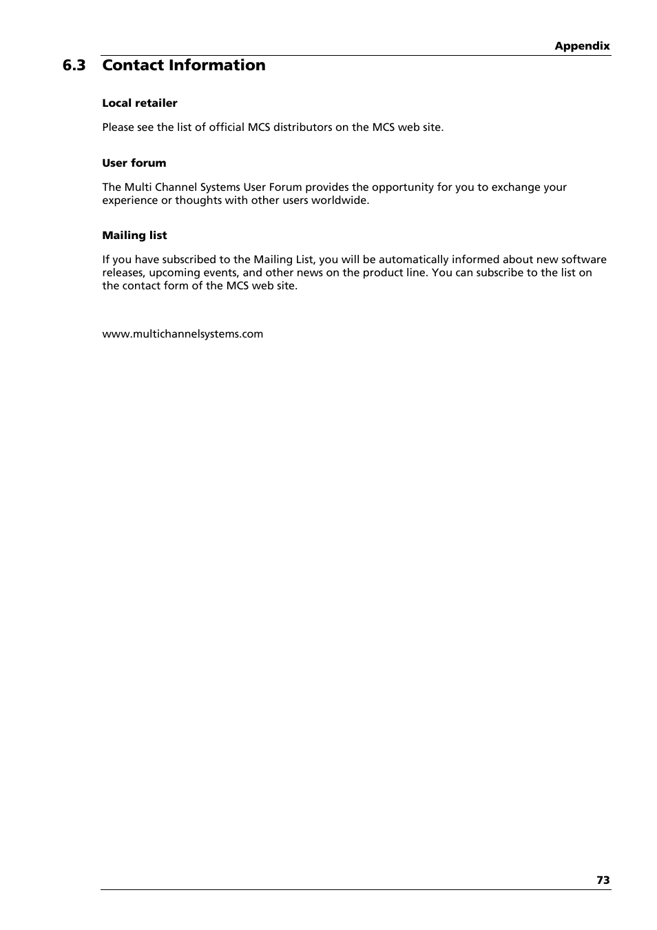 3 contact information | Multichannel Systems Roboinject Manual User Manual | Page 77 / 91
