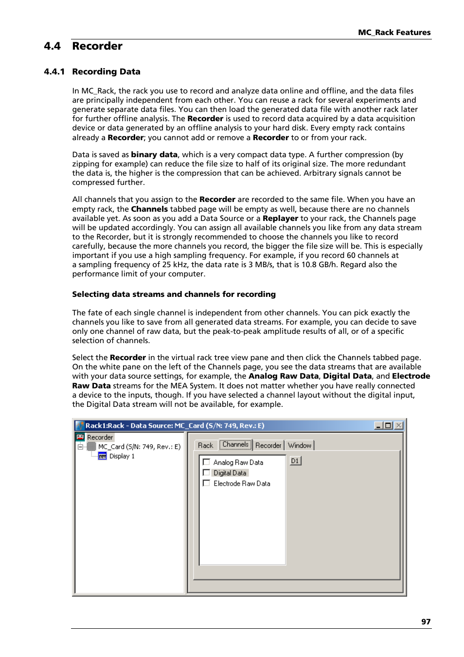 4 recorder | Multichannel Systems MC_Rack Manual User Manual | Page 103 / 201