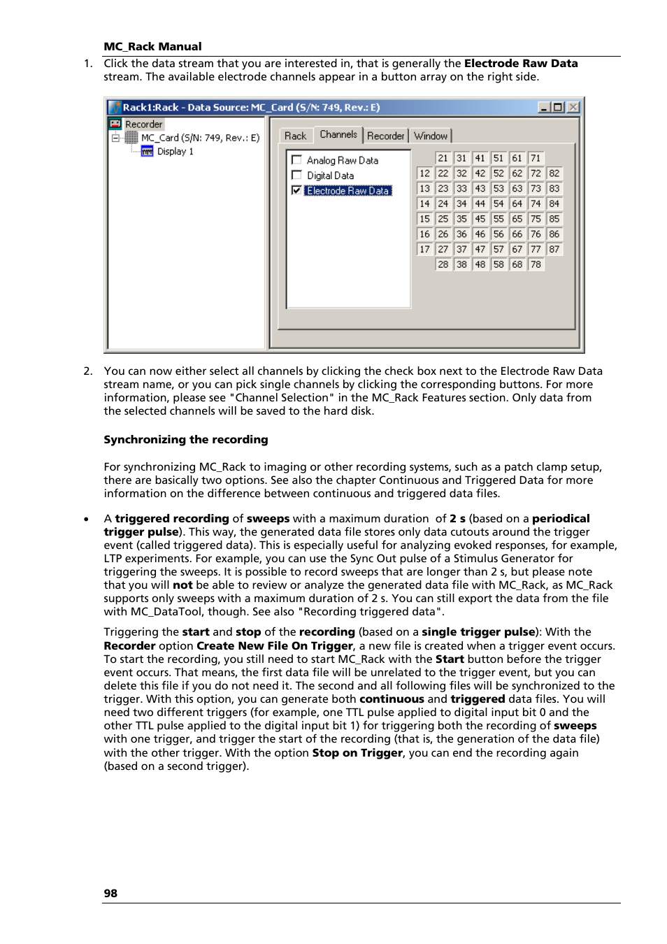 Multichannel Systems MC_Rack Manual User Manual | Page 104 / 201