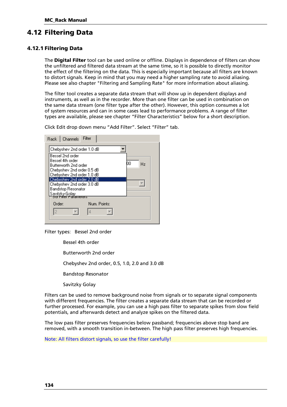 12 filtering data | Multichannel Systems MC_Rack Manual User Manual | Page 140 / 201