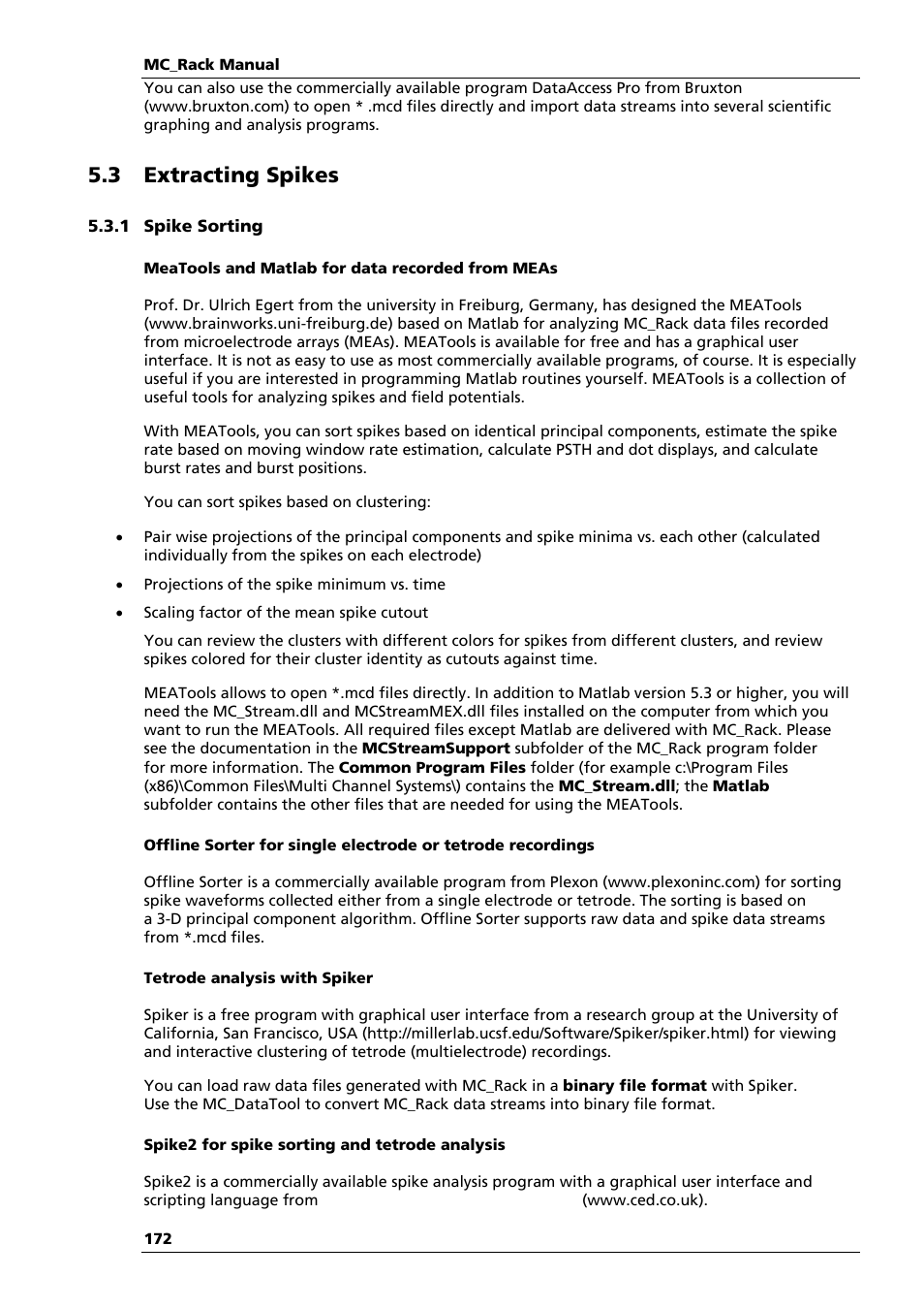 3 extracting spikes | Multichannel Systems MC_Rack Manual User Manual | Page 178 / 201
