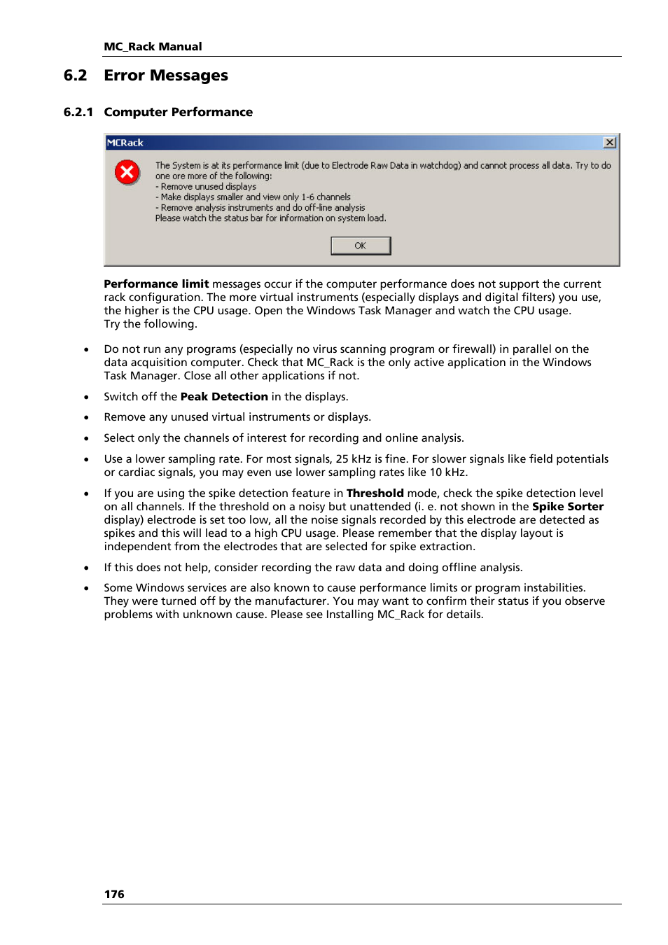 2 error messages | Multichannel Systems MC_Rack Manual User Manual | Page 182 / 201