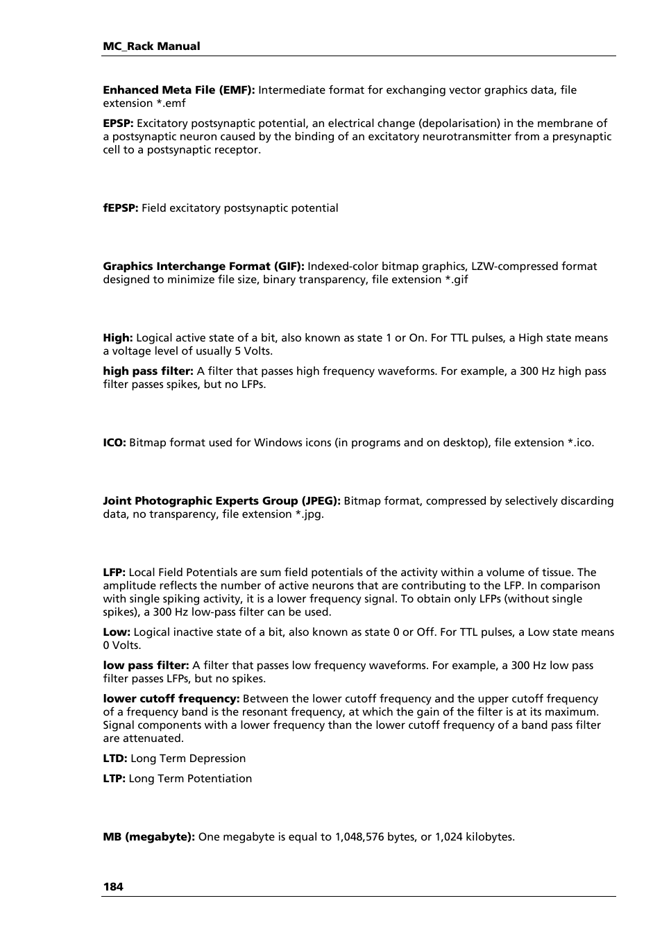 Multichannel Systems MC_Rack Manual User Manual | Page 190 / 201