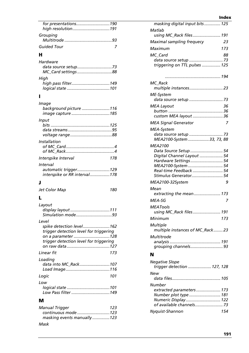 Multichannel Systems MC_Rack Manual User Manual | Page 197 / 201