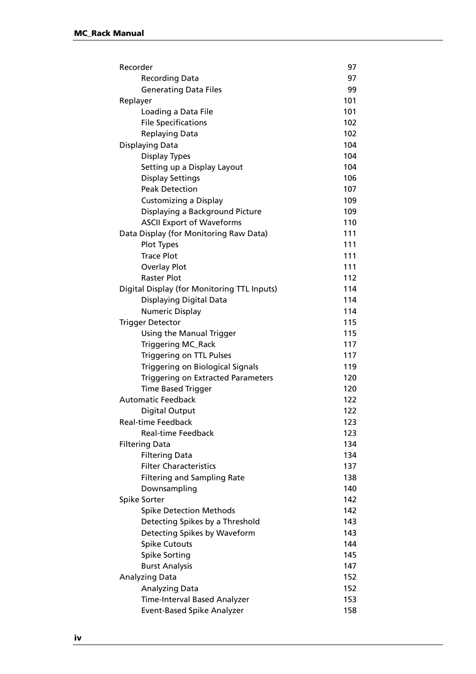 Multichannel Systems MC_Rack Manual User Manual | Page 4 / 201