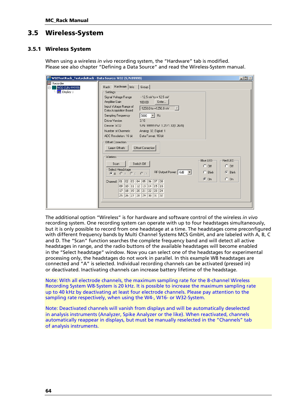 5 wireless-system | Multichannel Systems MC_Rack Manual User Manual | Page 70 / 201