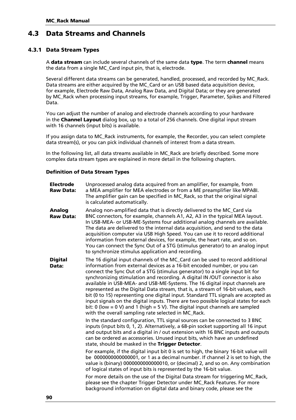 3 data streams and channels | Multichannel Systems MC_Rack Manual User Manual | Page 96 / 201