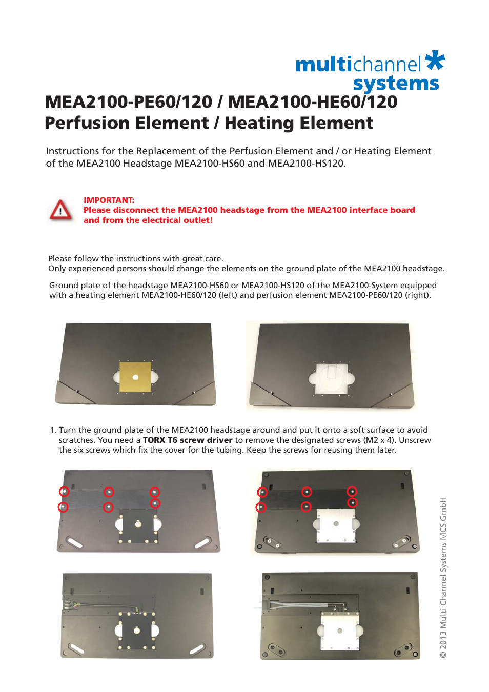 Multichannel Systems MEA2100_PE60-120+HE60-120 User Manual | 2 pages