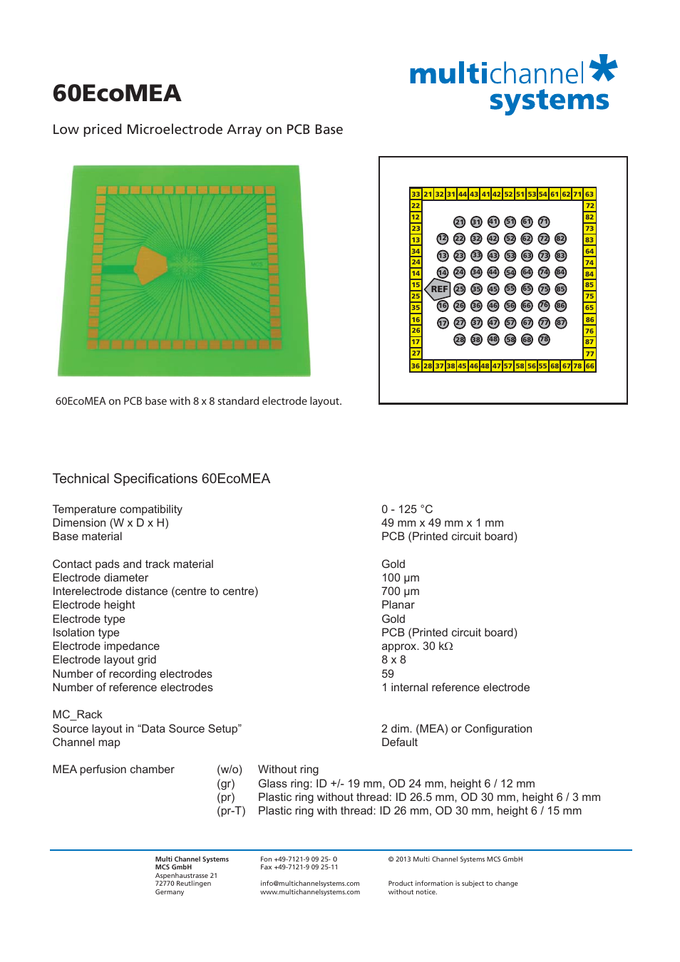 Multichannel Systems 60EcoMEA User Manual | 1 page