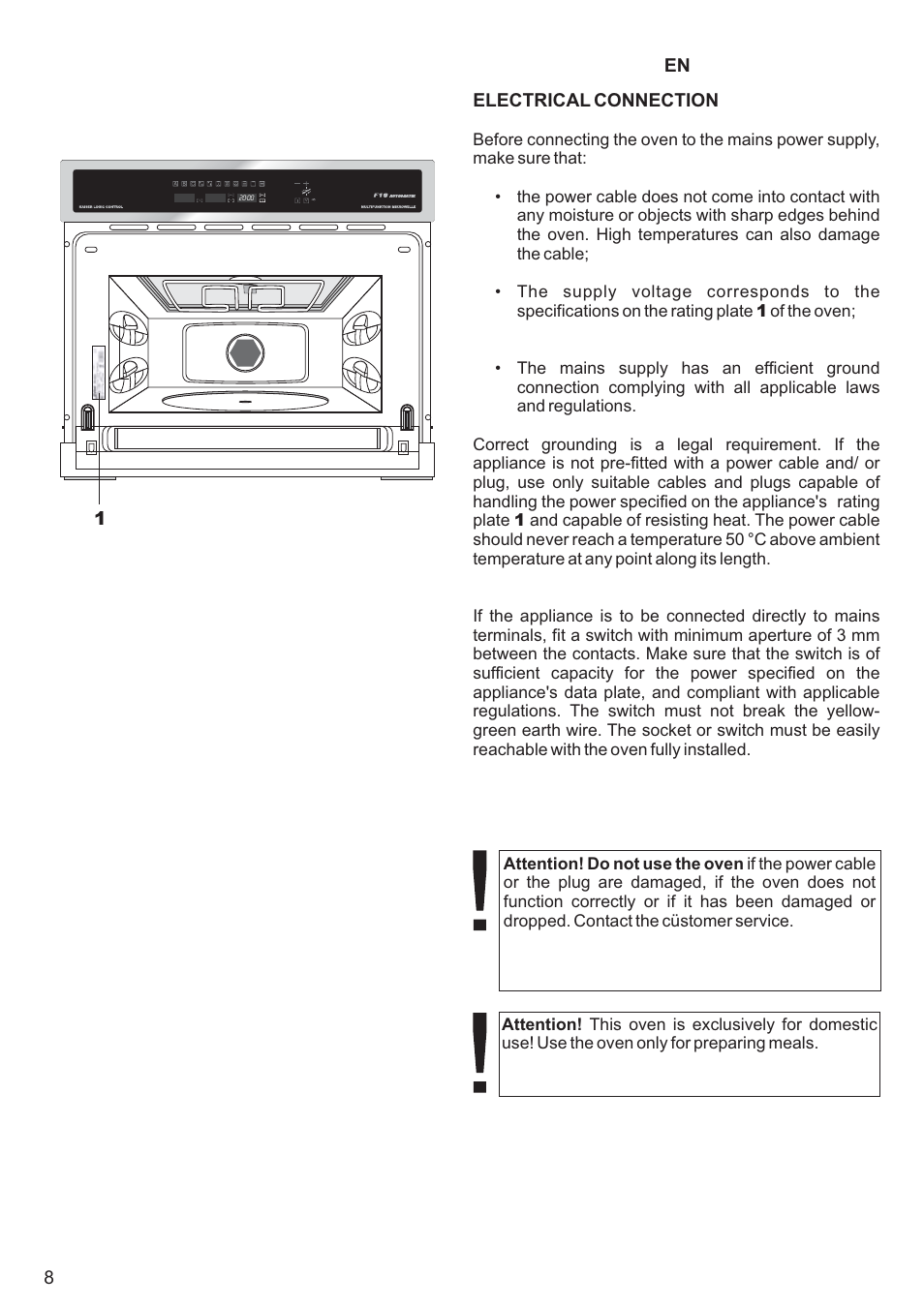 Electrical connection, En 8 | Kaiser EM3200 User Manual | Page 8 / 100