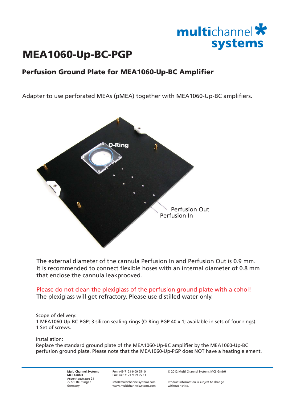 Multichannel Systems MEA1060-Up-BC-PGP User Manual | 1 page
