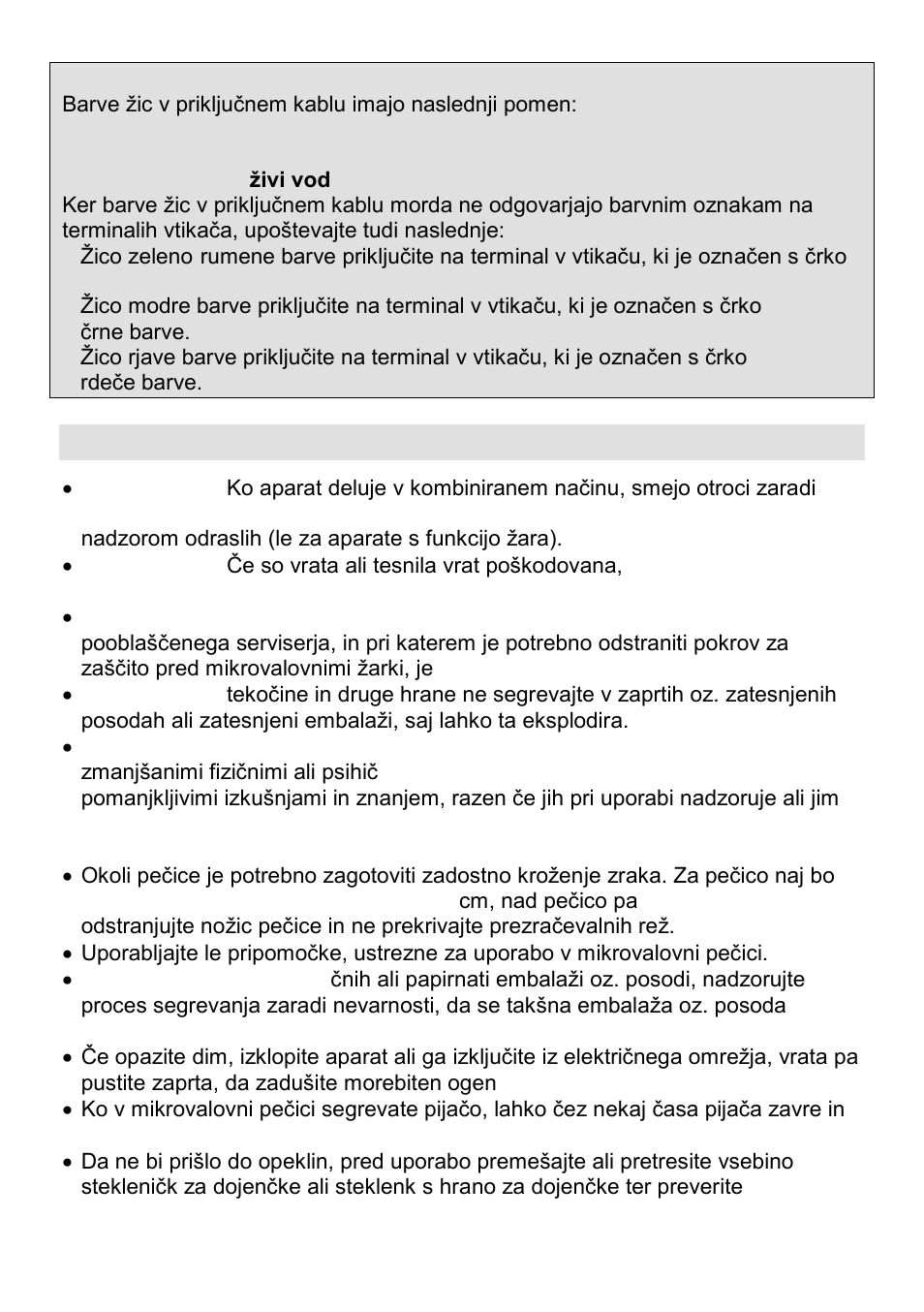 Pomembna varnostna navodila | Gorenje CMO-200 DGW User Manual | Page 5 / 106