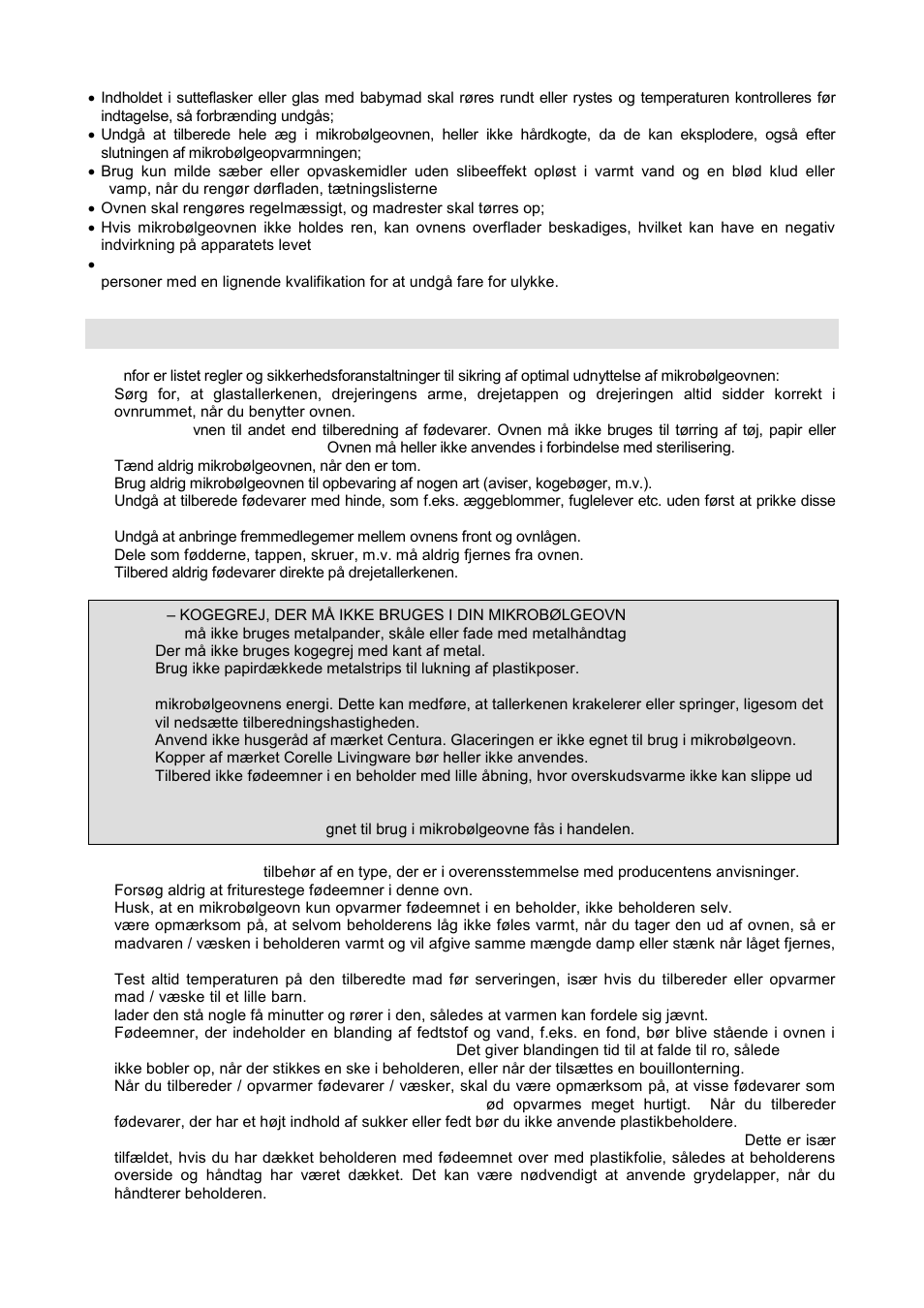 Sikkerhedsanvisninger ved almen brug | Gorenje GMO-20 DGE User Manual | Page 101 / 152