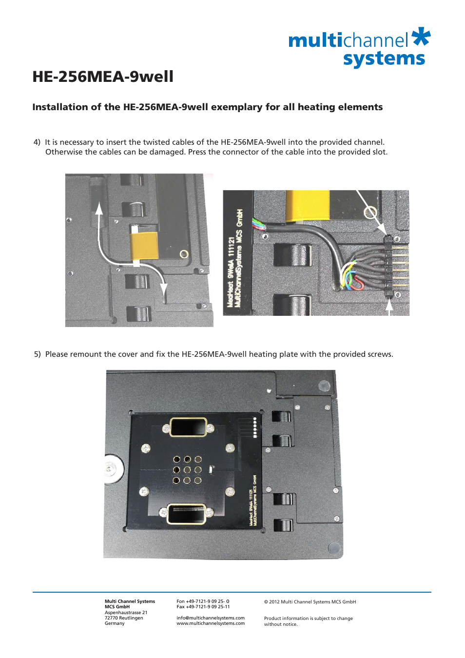 He-256mea-9well | Multichannel Systems HE-256MEA-9well User Manual | Page 3 / 3