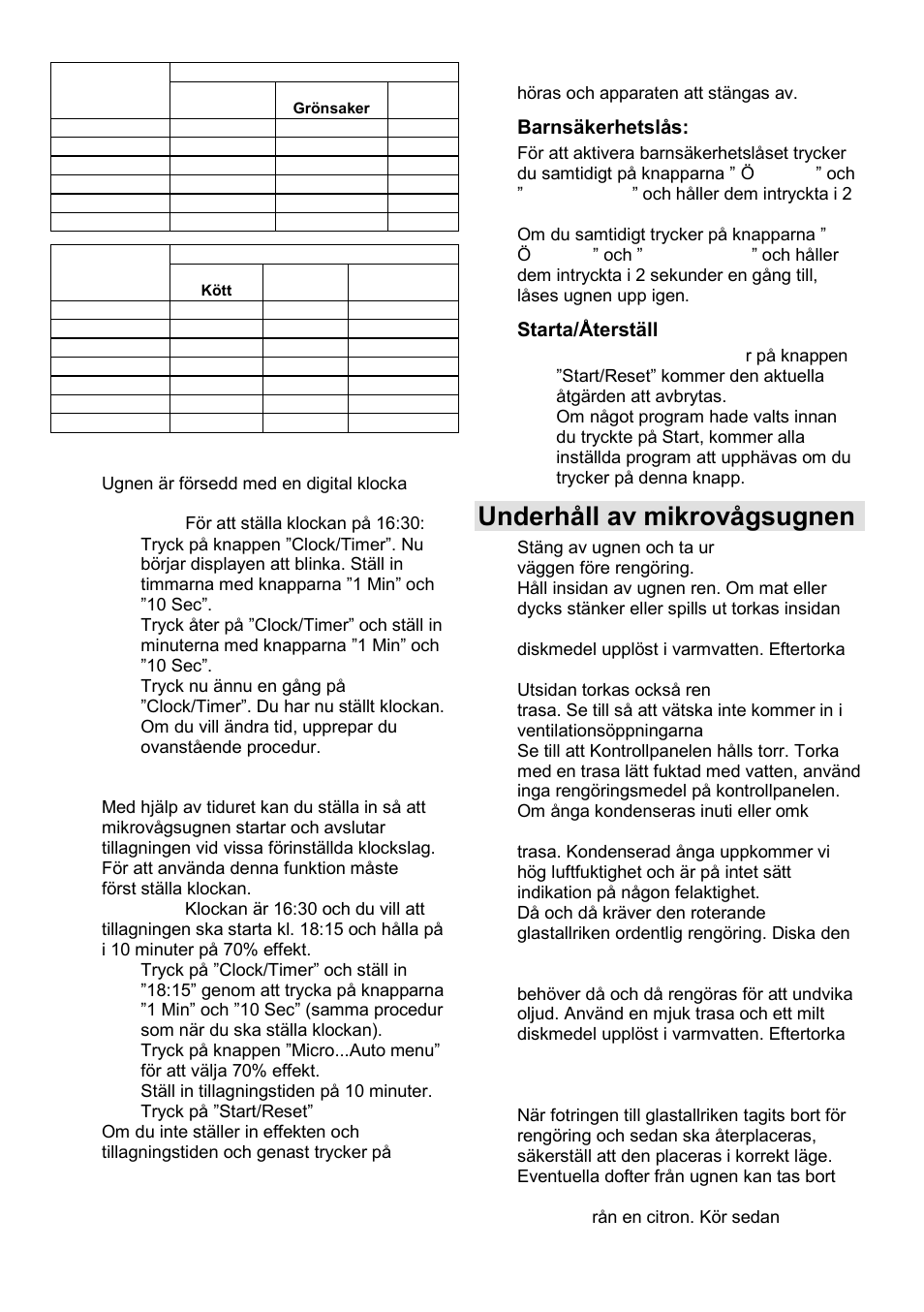 Underhåll av mikrovågsugnen | Gorenje GMO-23 Ora Ito User Manual | Page 132 / 175