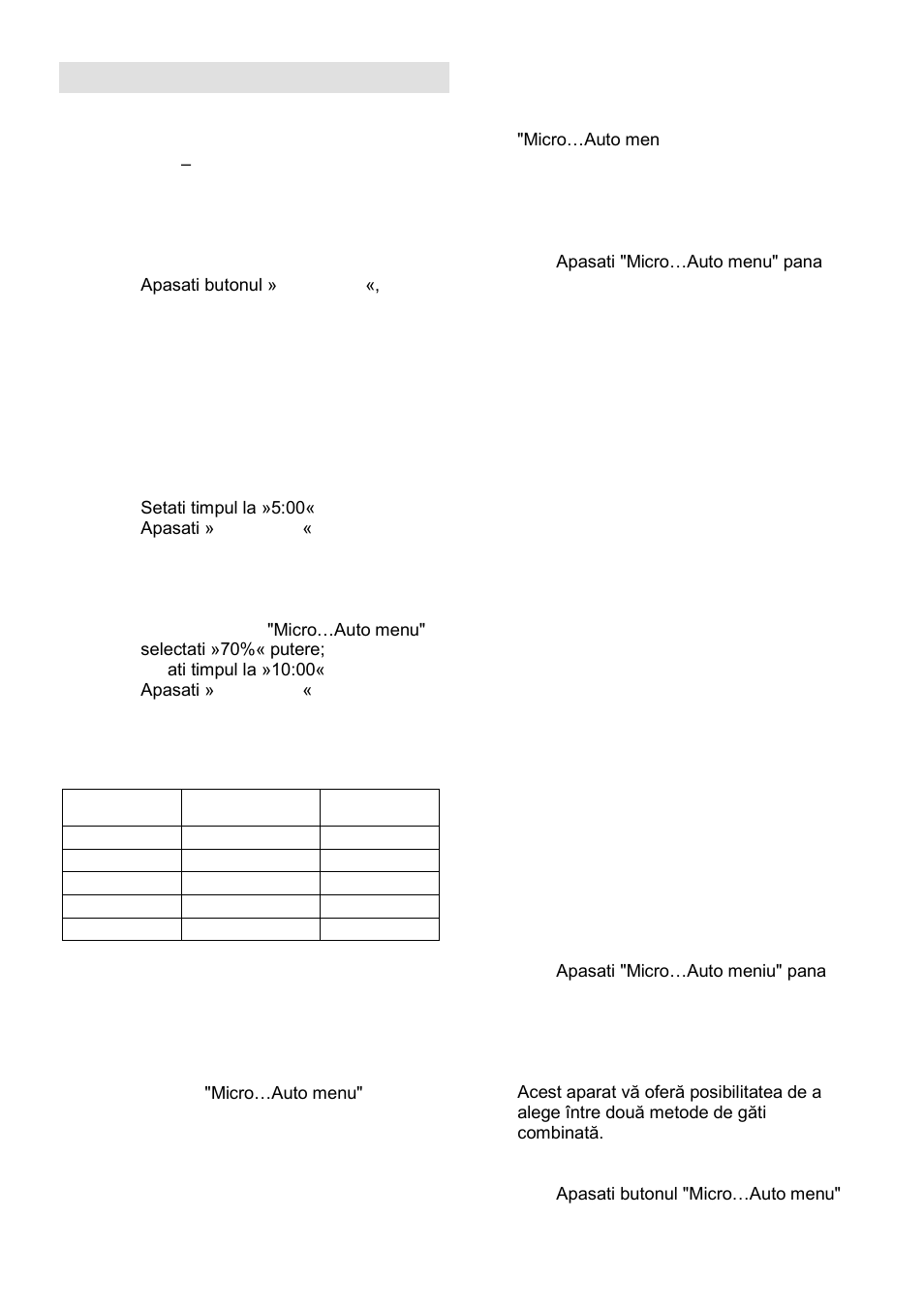 Instructiuni de funtionare | Gorenje GMO-23 Ora Ito User Manual | Page 74 / 175