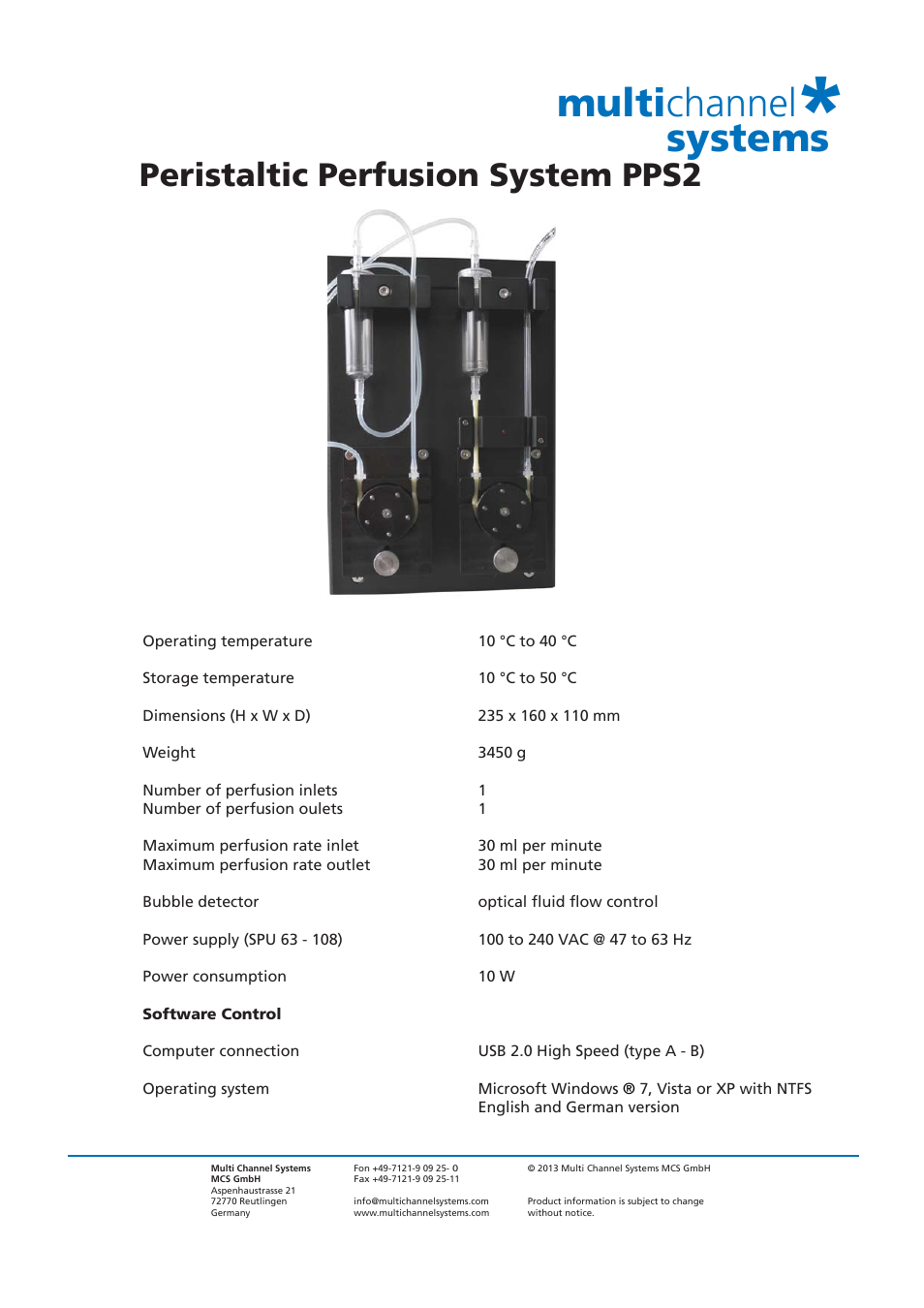 Multichannel Systems PPS2 User Manual | 1 page