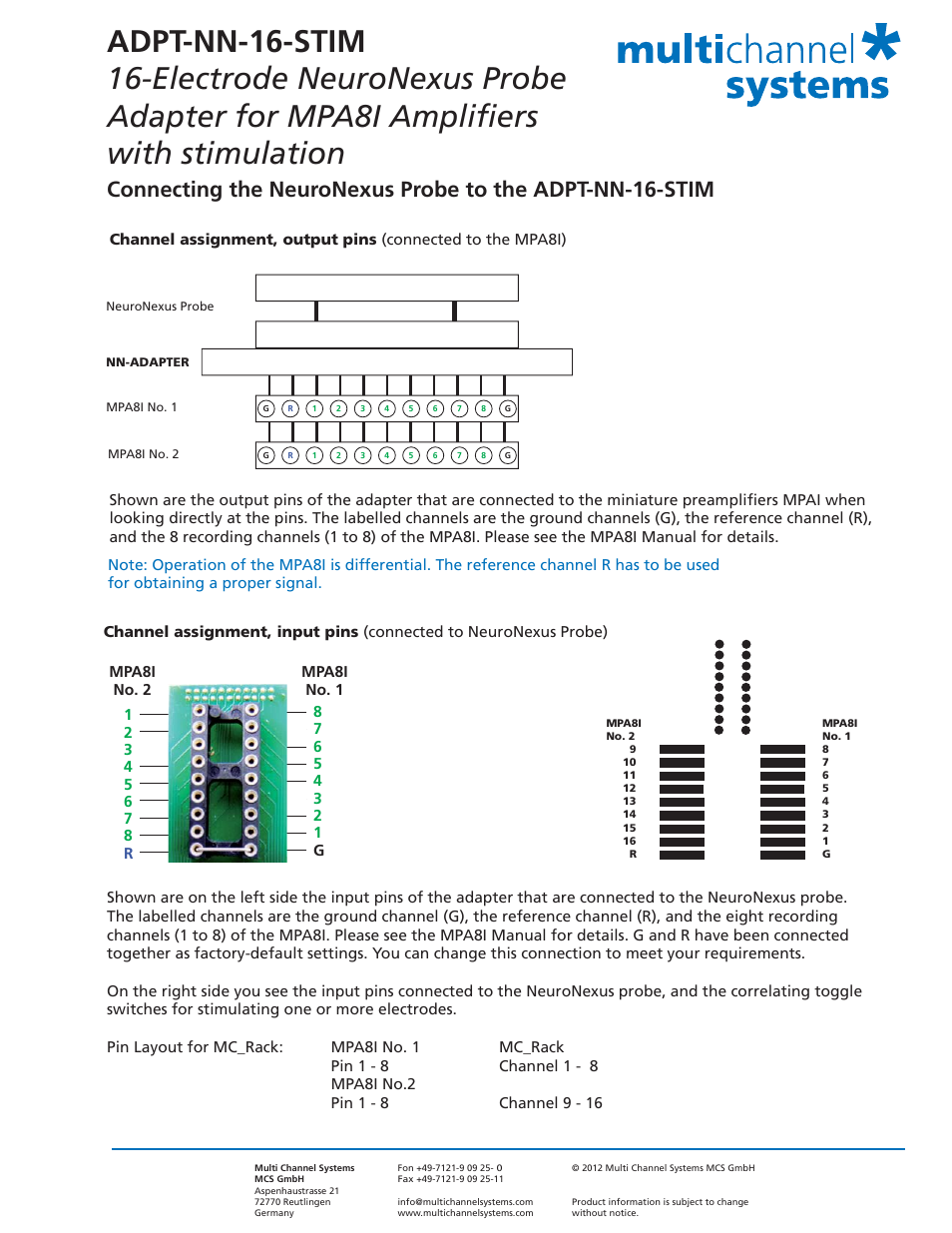 Multichannel Systems ADPT-NN-16-STIM User Manual | Page 2 / 2