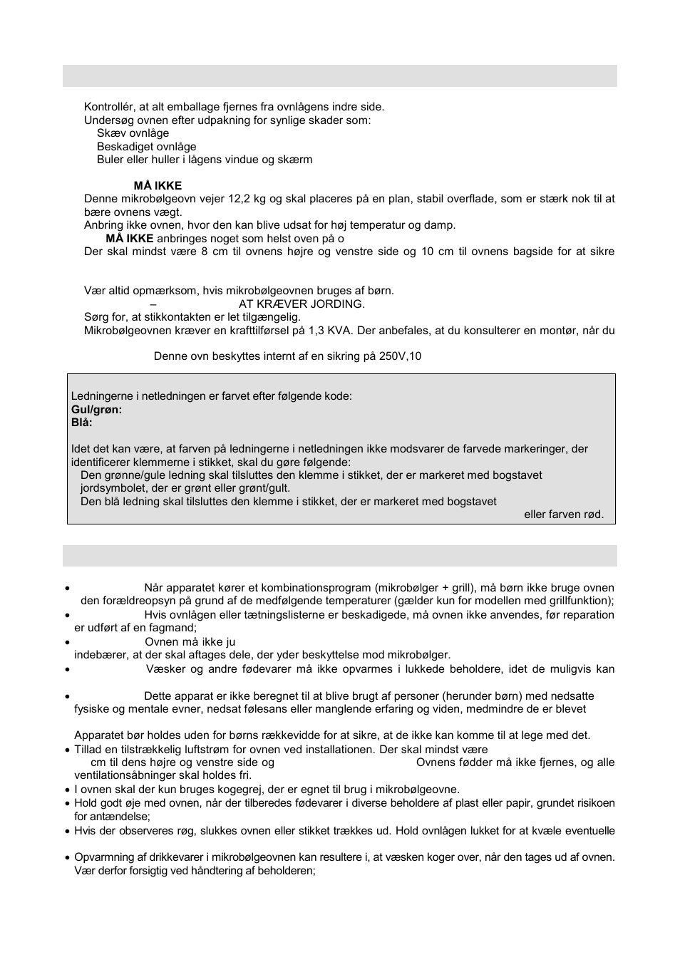 Installation, Vigtige sikkerhedsanvisninger | Gorenje GMO-20 DGB User Manual | Page 100 / 152