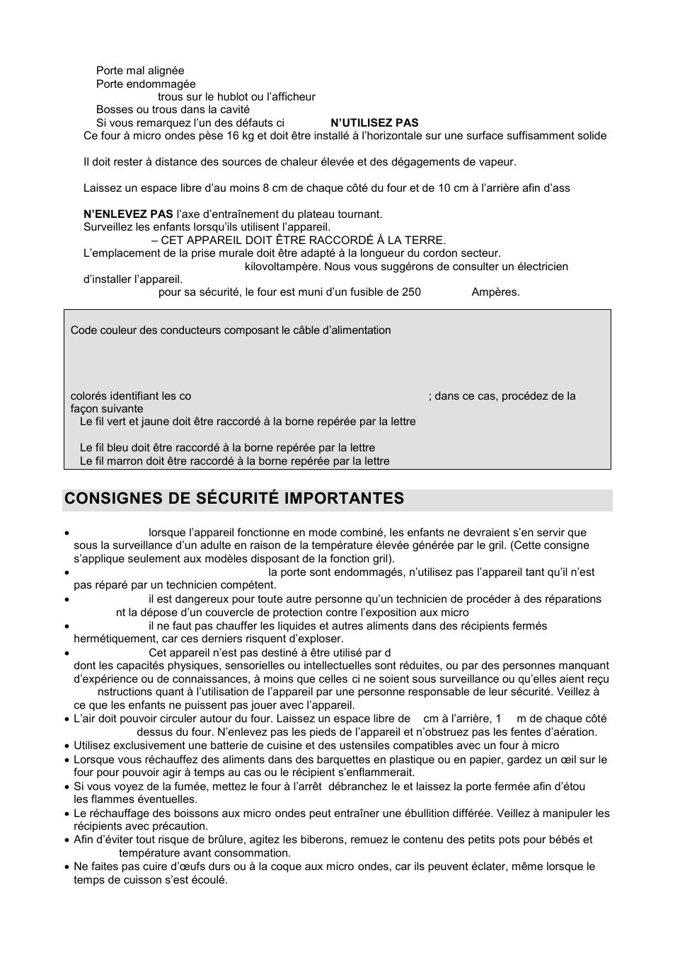 Consignes de sécurité importantes | Gorenje GMO-20 DGB User Manual | Page 42 / 152