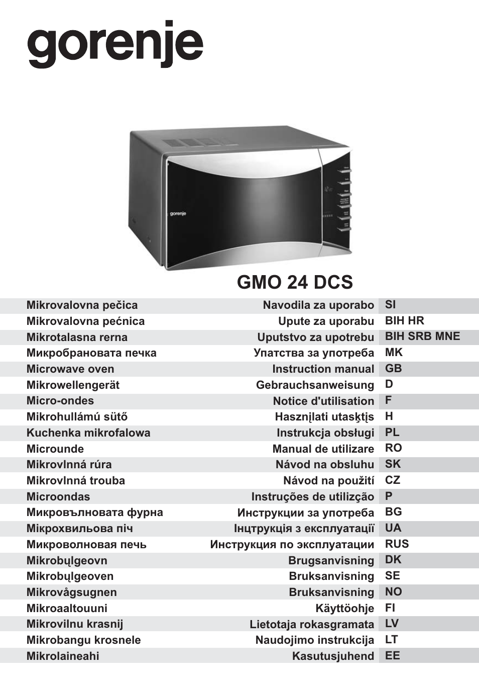 Gorenje GMO-24 DCS User Manual | 177 pages