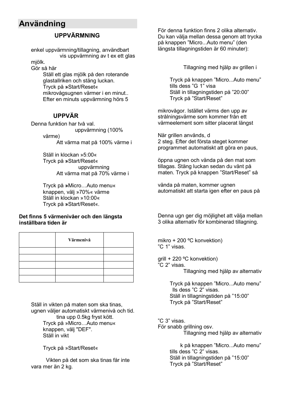 Användning, Micro | Gorenje GMO-24 DCS User Manual | Page 139 / 177