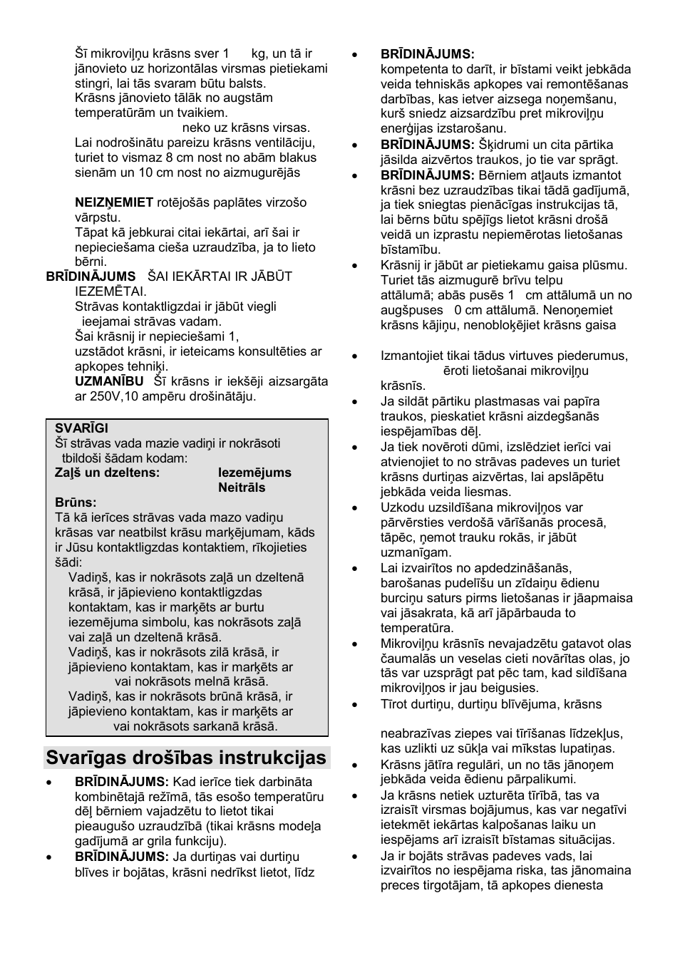 Svarīgas drońības instrukcijas | Gorenje GMO-24 DCS User Manual | Page 157 / 177