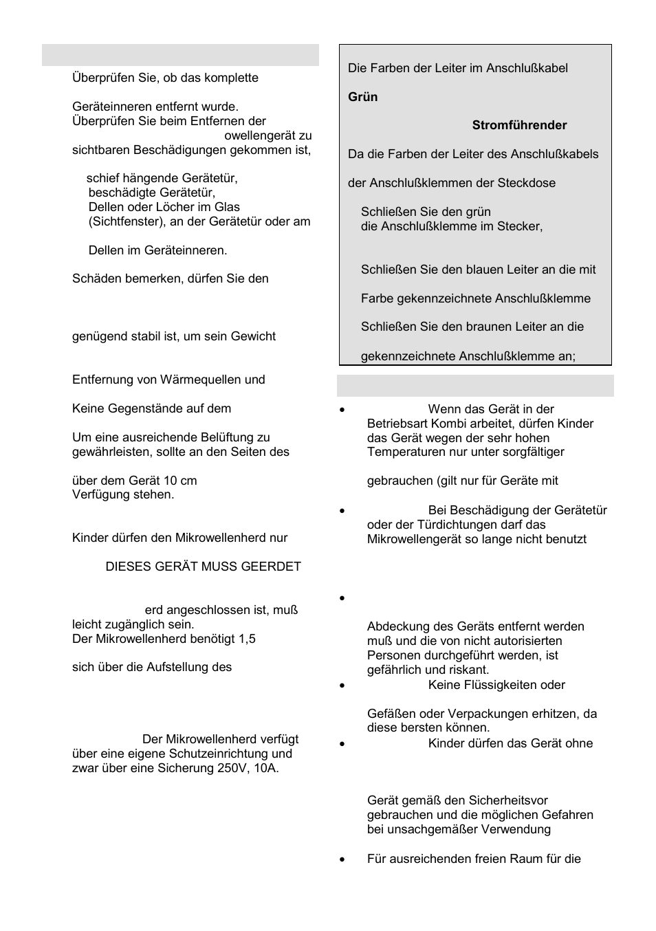 Aufstellung, Wichtige sicherheitshinweise | Gorenje GMO-24 DCS User Manual | Page 42 / 177