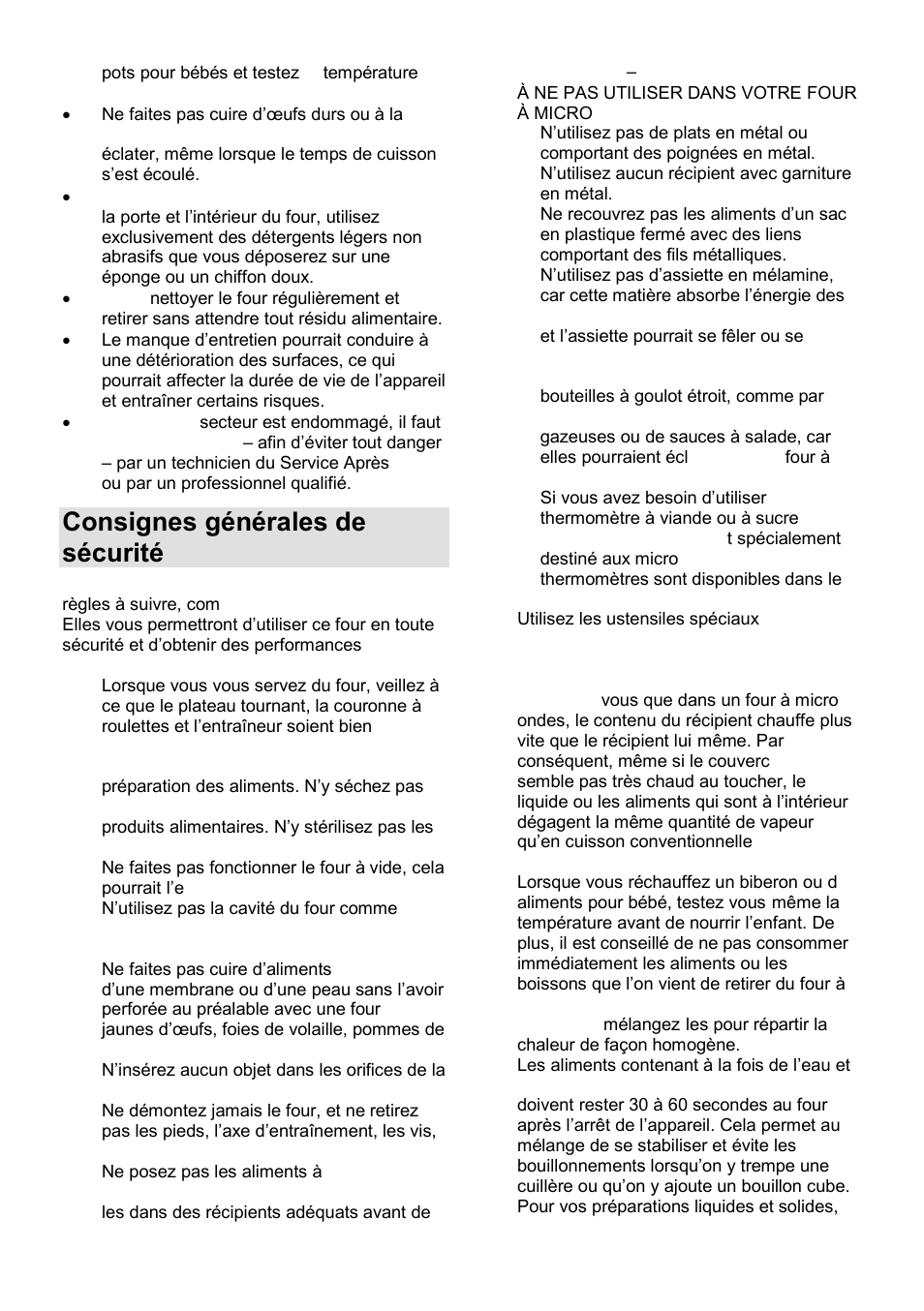 Consignes générales de sécurité | Gorenje GMO-24 DCS User Manual | Page 52 / 177